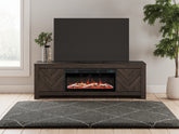 Floridian Furniture - Ashley Furniture - Cayboni 71" TV Stand with Electric Fireplace - 71" TV Stand with Electric Fireplace / Black - W3789W1