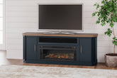 Floridian Furniture - Ashley Furniture - Landocken 83" TV Stand - 83" / Brown/Blue - W402-68