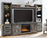 Floridian Furniture - Ashley Furniture - Wynnlow 4-Piece Entertainment Center with Electric Fireplace - 4-Piece Entertainment Center with Electric Fireplace / Gray - W440W5