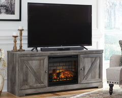 Floridian Furniture - Ashley Furniture - Wynnlow 63" TV Stand with Electric Fireplace - 63" TV Stand with Electric Fireplace / Gray - W440W9