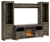 Floridian Furniture - Ashley Furniture - Trinell 4-Piece Entertainment Center with Electric Fireplace - 4-Piece Entertainment Center with Electric Fireplace / Brown - W446W10