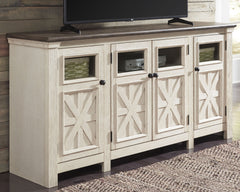 Floridian Furniture - Ashley Furniture - Bolanburg 74" TV Stand - 74" / White/Weathered Gray - W647-60
