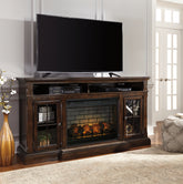 Floridian Furniture - Ashley Furniture - Roddinton 72" TV Stand with Electric Fireplace - 72" TV Stand with Electric Fireplace / Dark Brown - W701W8