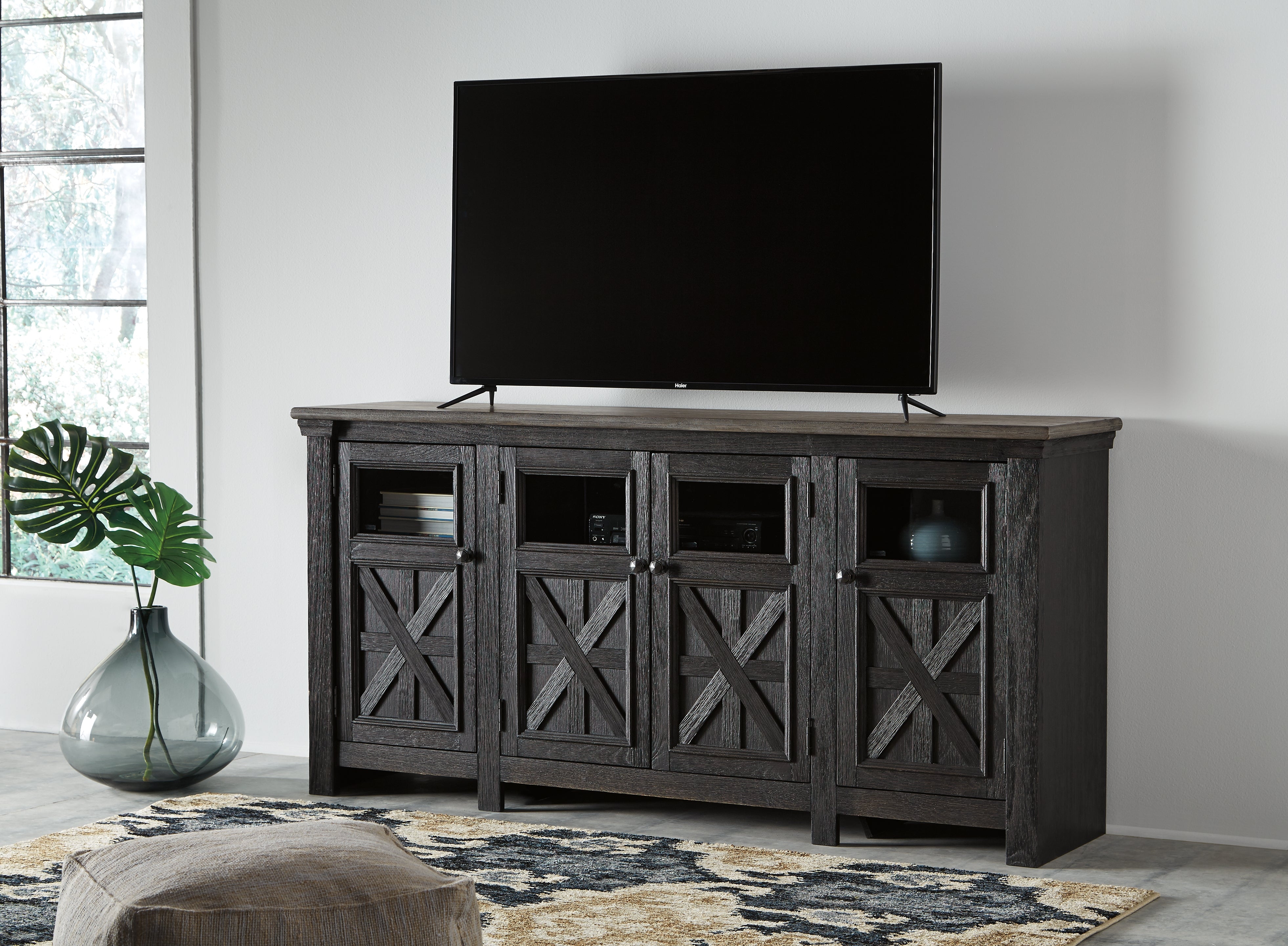 Floridian Furniture - Ashley Furniture - Tyler Creek 74" TV Stand - 74" / Black/Gray - W736-68