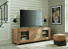Floridian Furniture - Ashley Furniture - Rencott 80" TV Stand - 80" / Light Brown - W781-68