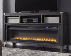 Floridian Furniture - Ashley Furniture - Todoe 65" TV Stand with Electric Fireplace - 65" TV Stand with Electric Fireplace / Gray - W901W1
