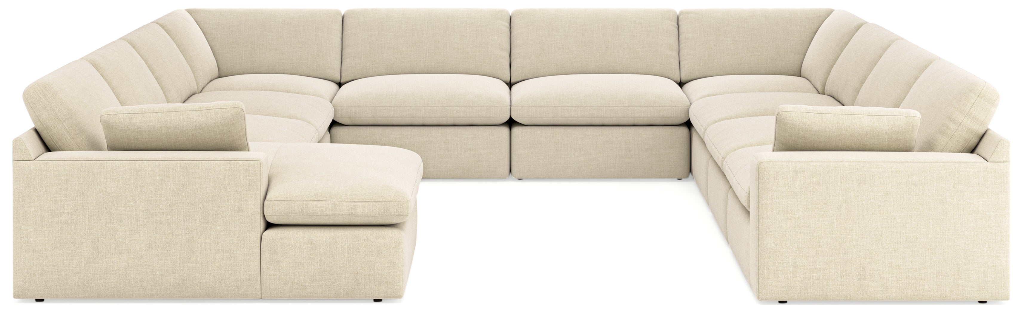 Floridian Furniture - Ashley Furniture - Elyza Sectional - RAF 10-Piece Sectional / Linen - 10006S8