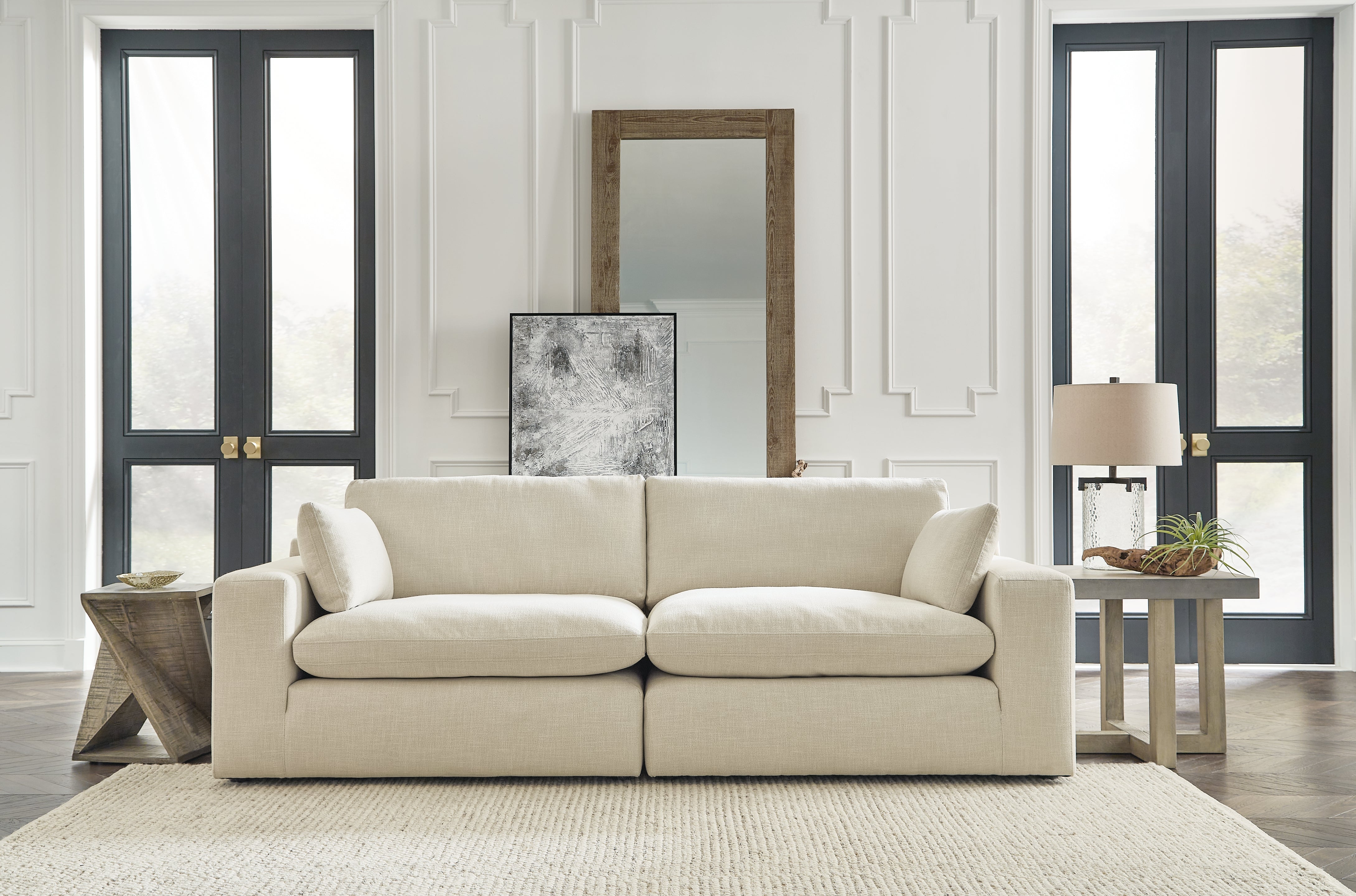 Floridian Furniture - Ashley Furniture - Elyza Sectional - RAF 10-Piece Sectional / Linen - 10006S8
