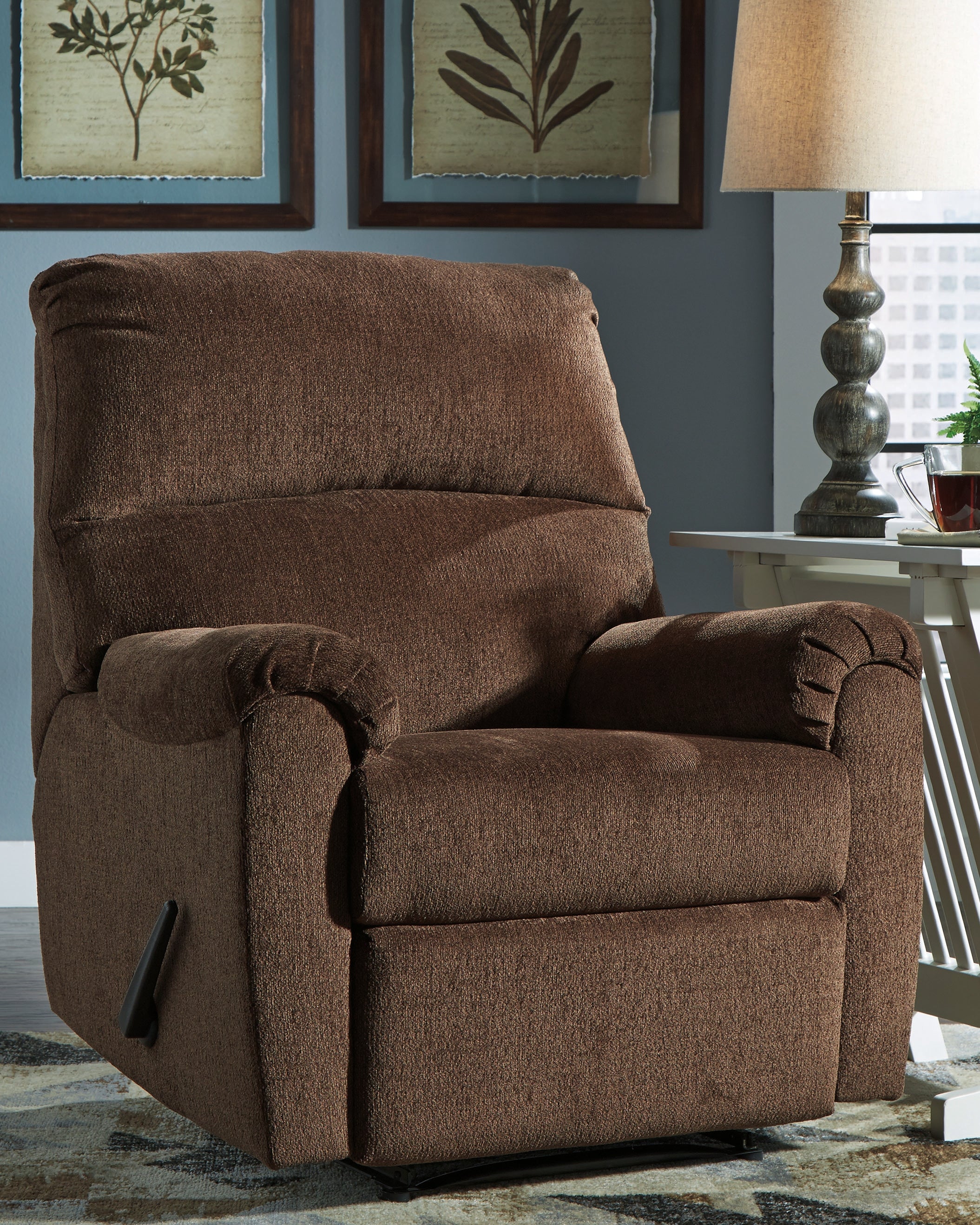 Floridian Furniture - Ashley Furniture - Nerviano Living Room - Zero Wall Recliner / Chocolate - 1080229