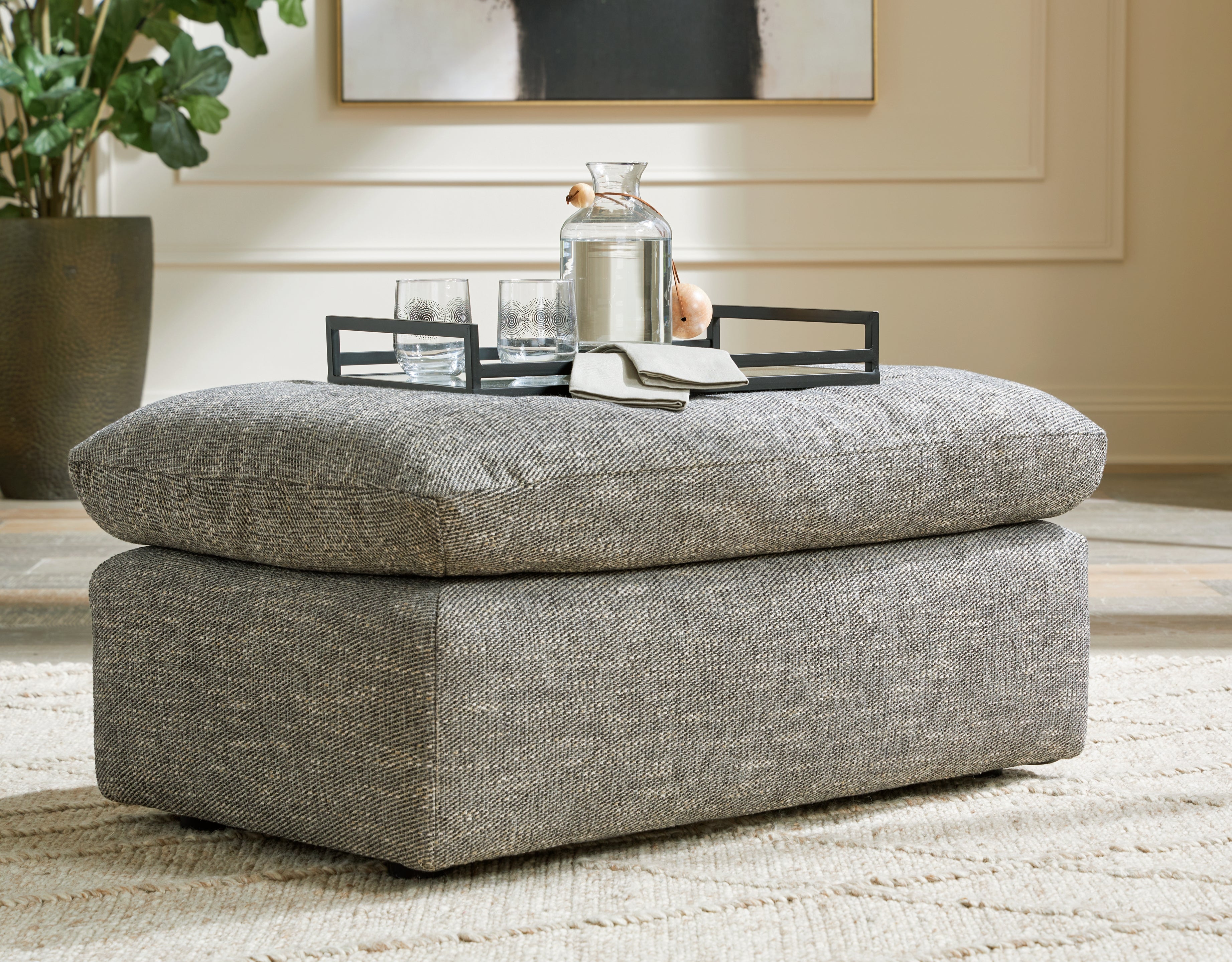 Floridian Furniture - Ashley Furniture - Dramatic Living Room - Ottoman / Granite - 1170214
