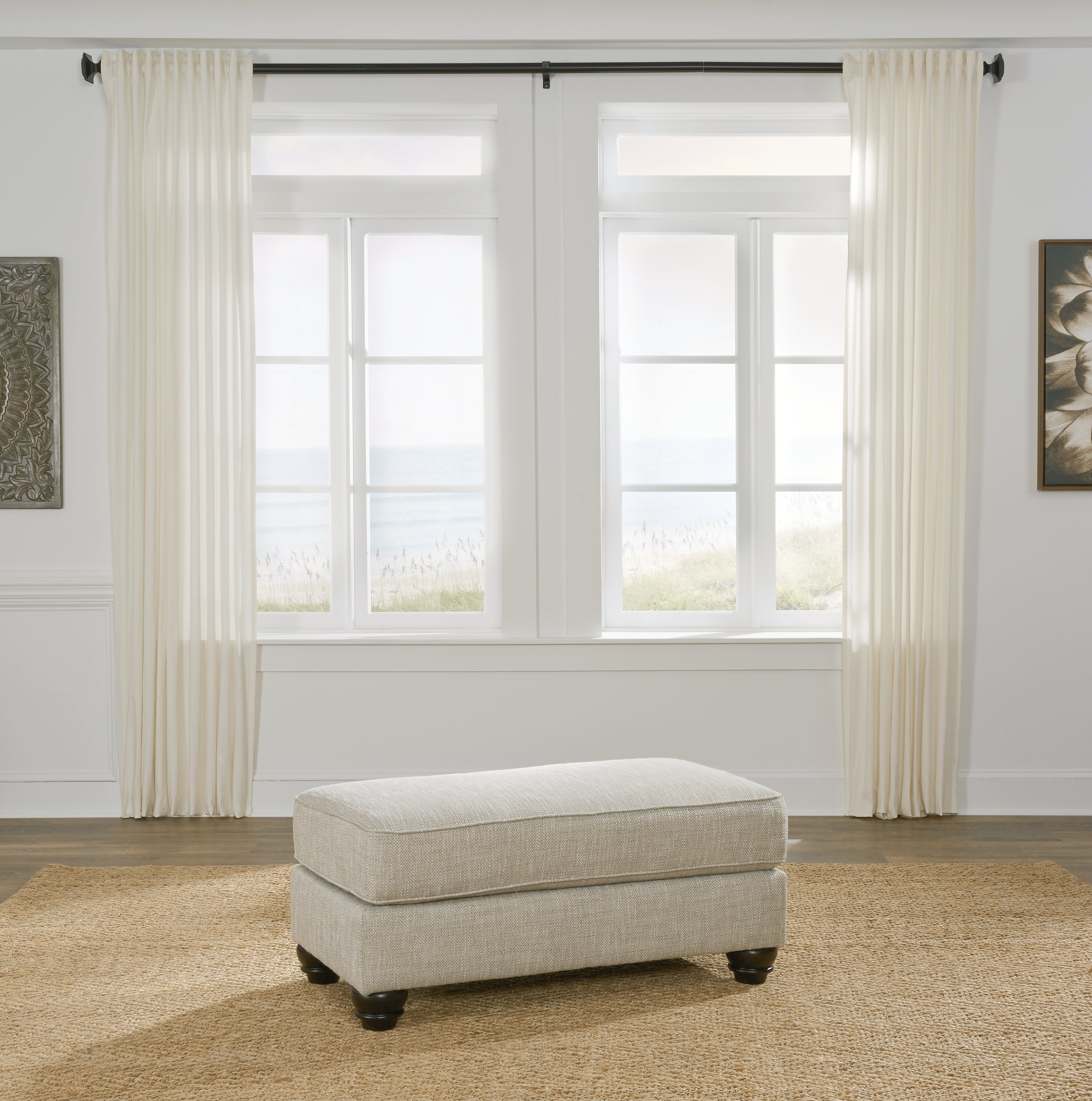 Floridian Furniture - Ashley Furniture - Asanti Living Room - Ottoman / Fog - 1320114