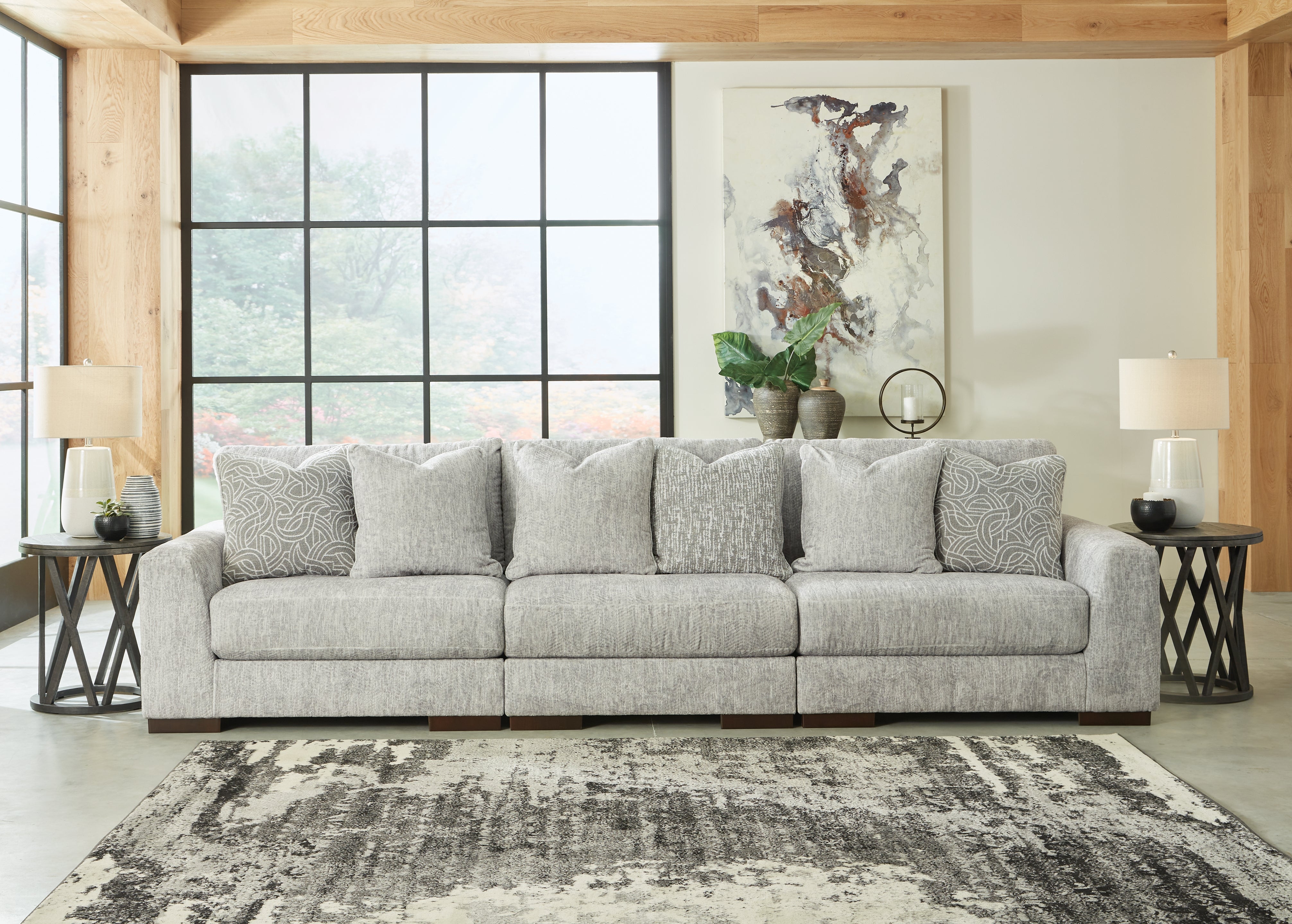 Floridian Furniture - Ashley Furniture - Regent Park Sectional - RAF 3-Piece Sectional Sofa / Pewter - 14404S5