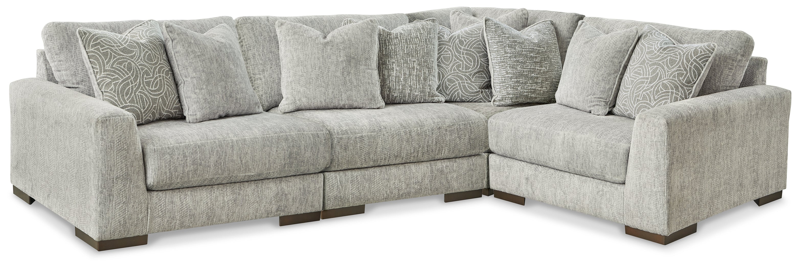 Floridian Furniture - Ashley Furniture - Regent Park Sectional - RAF 4-Piece Sectional / Pewter - 14404S2