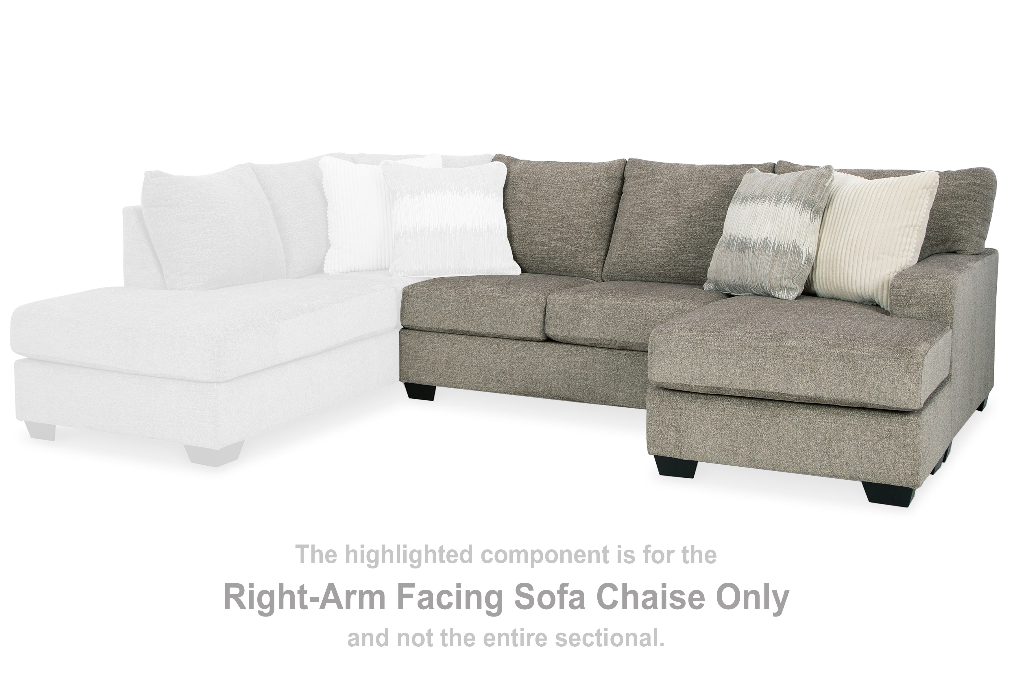 Floridian Furniture - Ashley Furniture - Creswell Sectional - RAF Sofa Chaise / Stone - 1530503