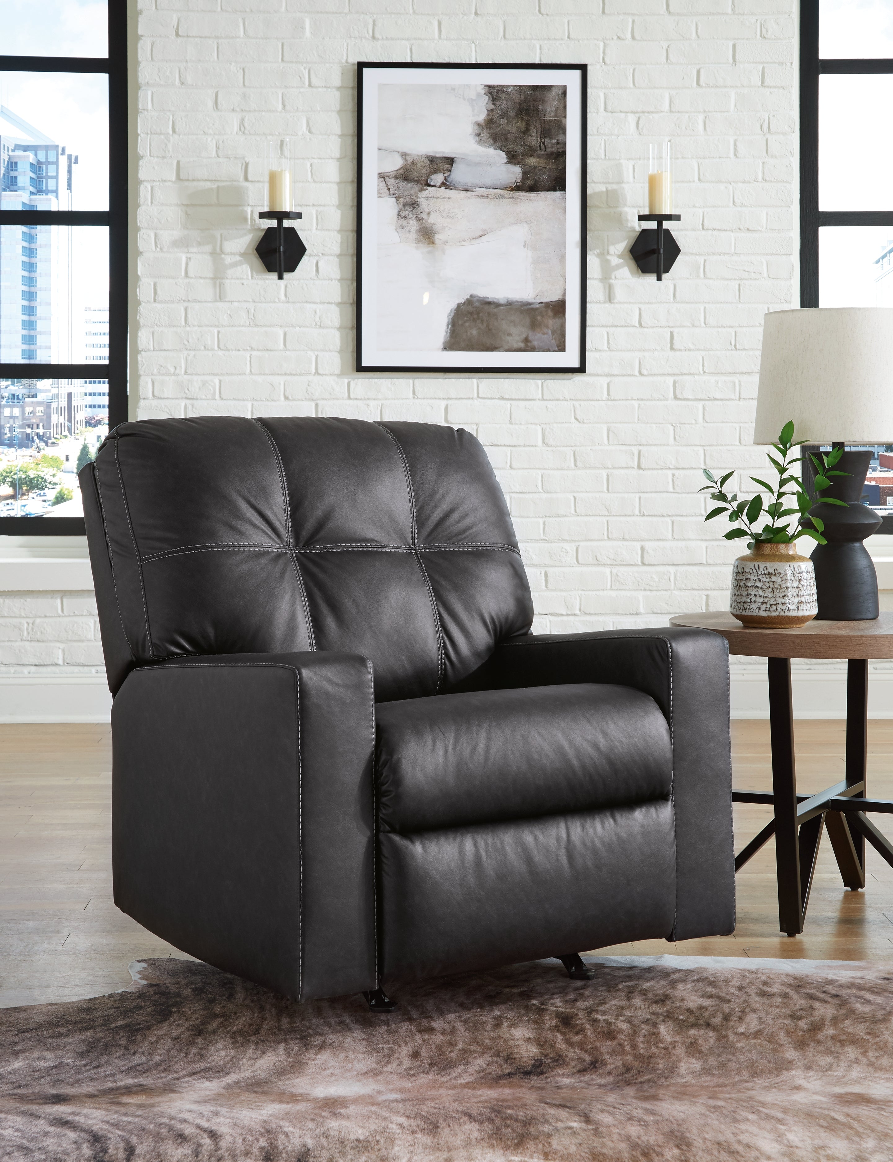 Floridian Furniture - Ashley Furniture - Barlin Mills Living Room - Rocker Recliner / Carbon - 1700425