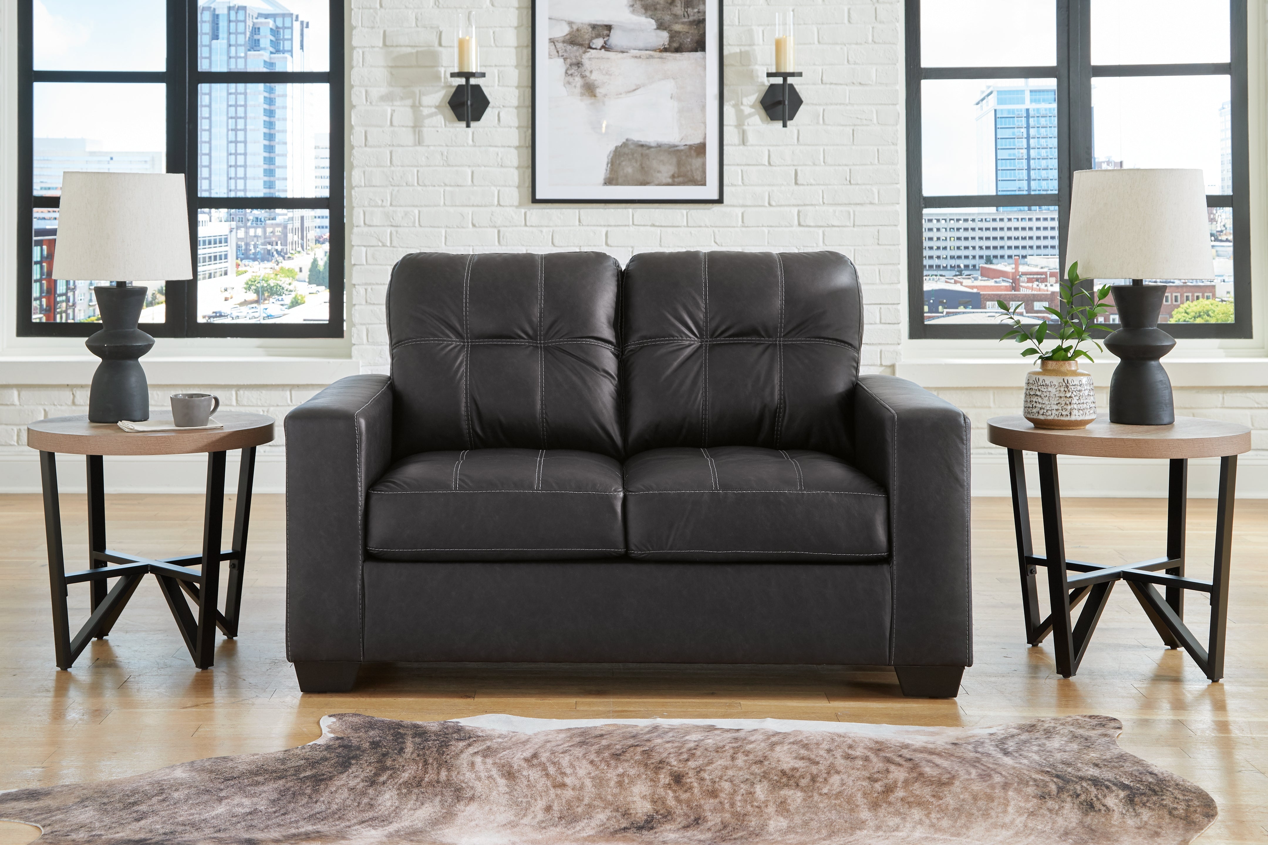Floridian Furniture - Ashley Furniture - Barlin Mills Living Room - Loveseat / Carbon - 1700435