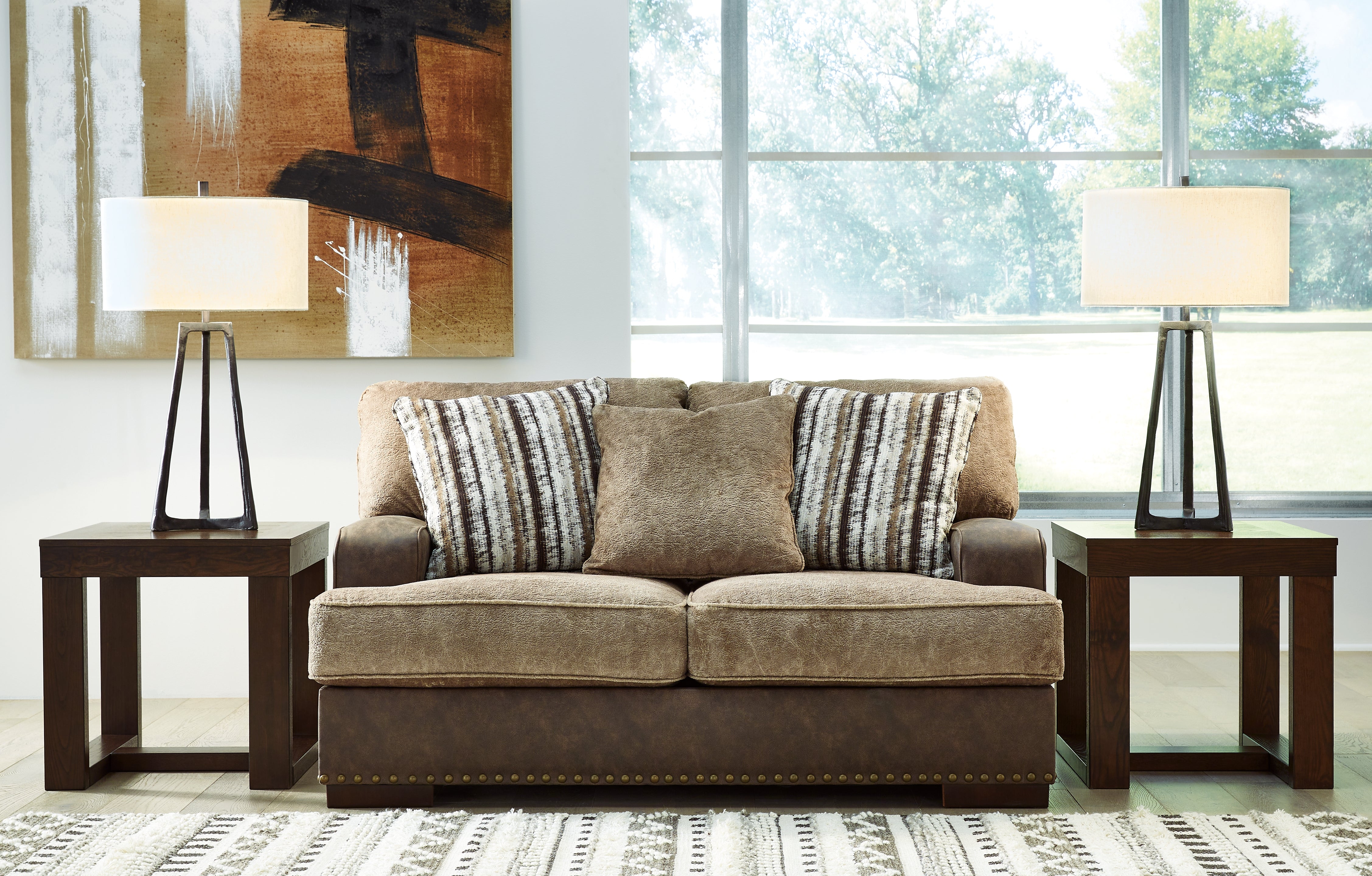 Floridian Furniture - Ashley Furniture - Alesbury Living Room - Loveseat / Chocolate - 1870435