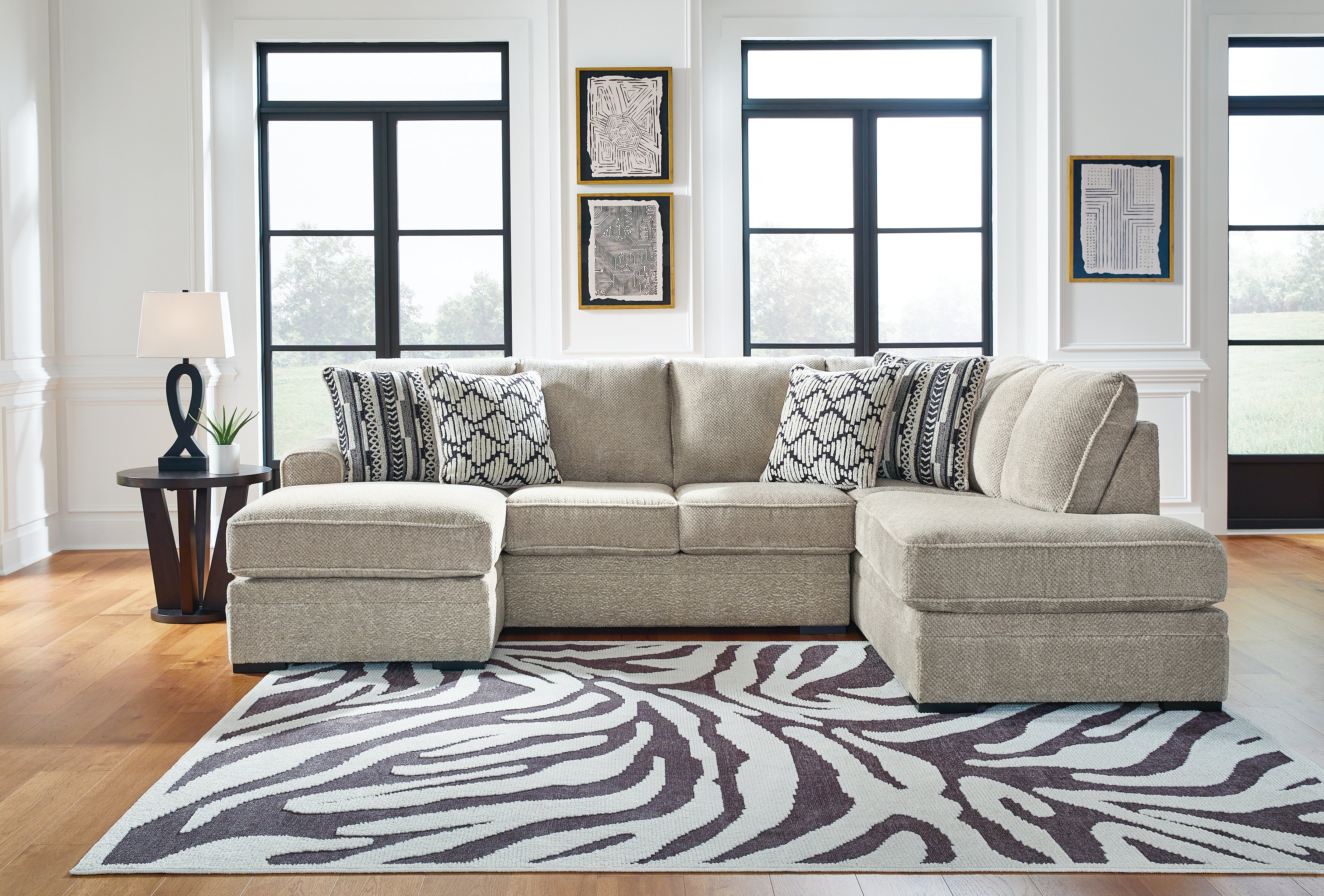 Floridian Furniture - Ashley Furniture - Calnita Sectional - LAF 2-Piece Sectional with Chaise / Sisal - 20502S1