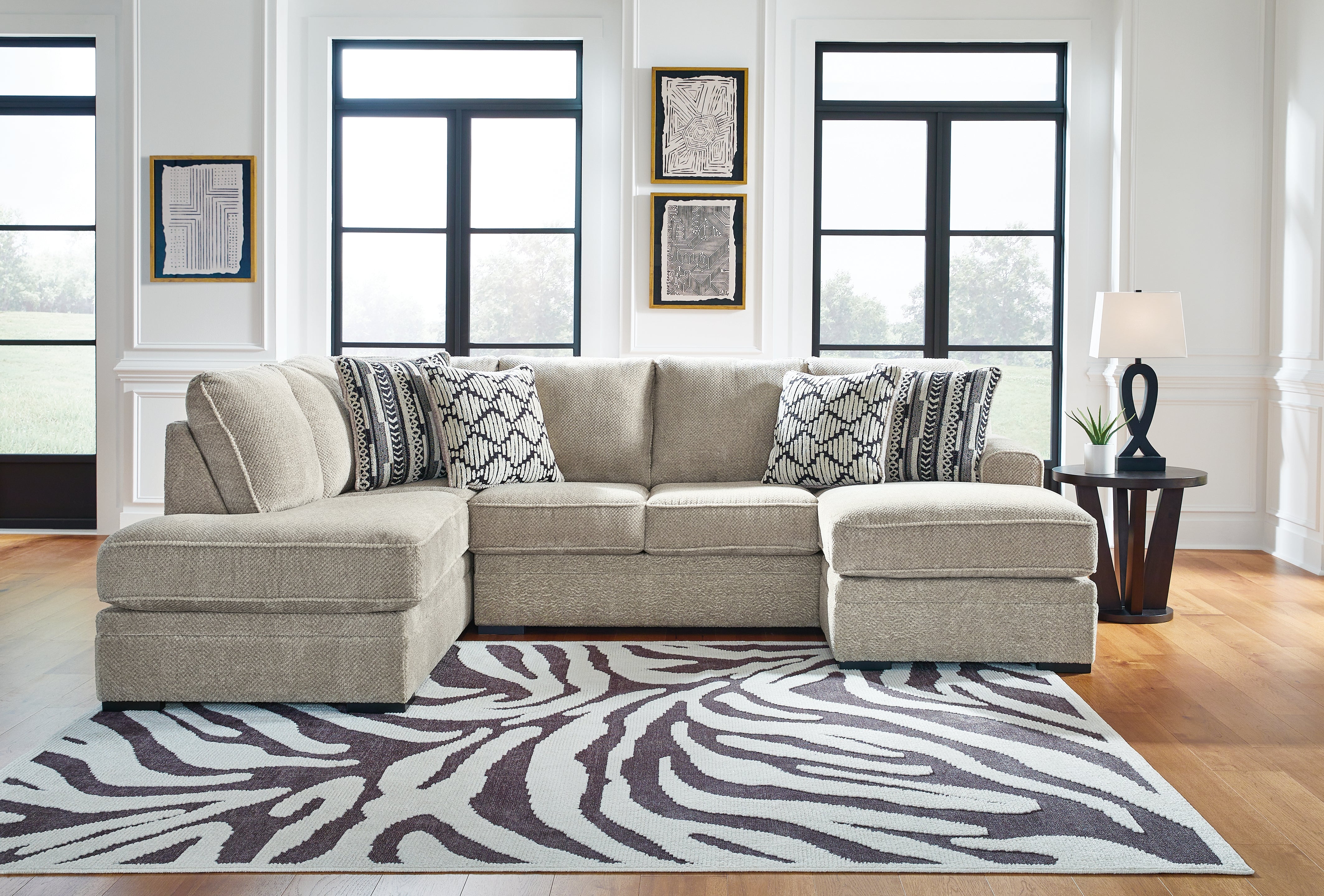 Floridian Furniture - Ashley Furniture - Calnita Sectional - RAF 2-Piece Sectional with Chaise / Sisal - 20502S2