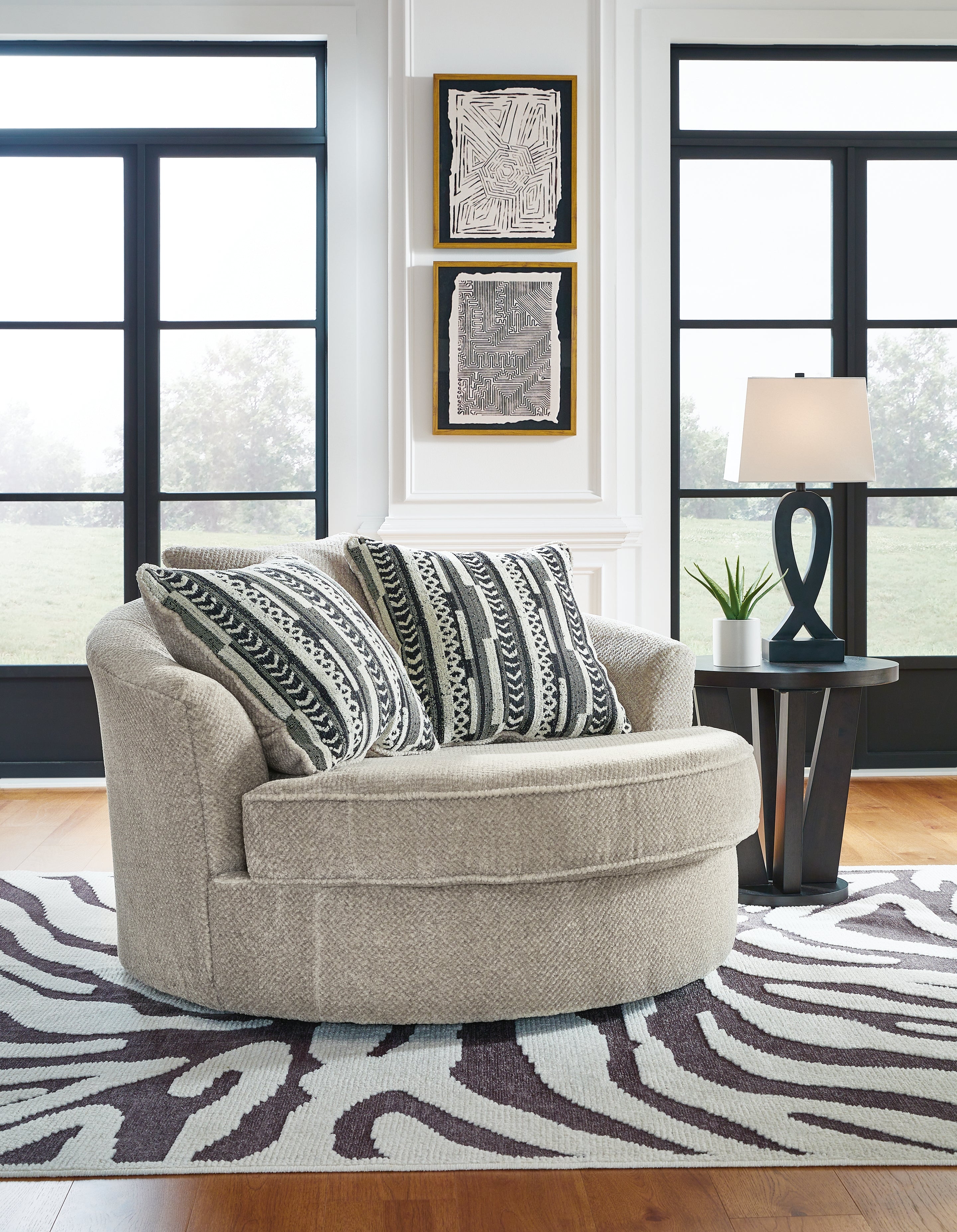 Floridian Furniture - Ashley Furniture - Calnita Living Room - Oversized Swivel Accent Chair / Sisal - 2050221