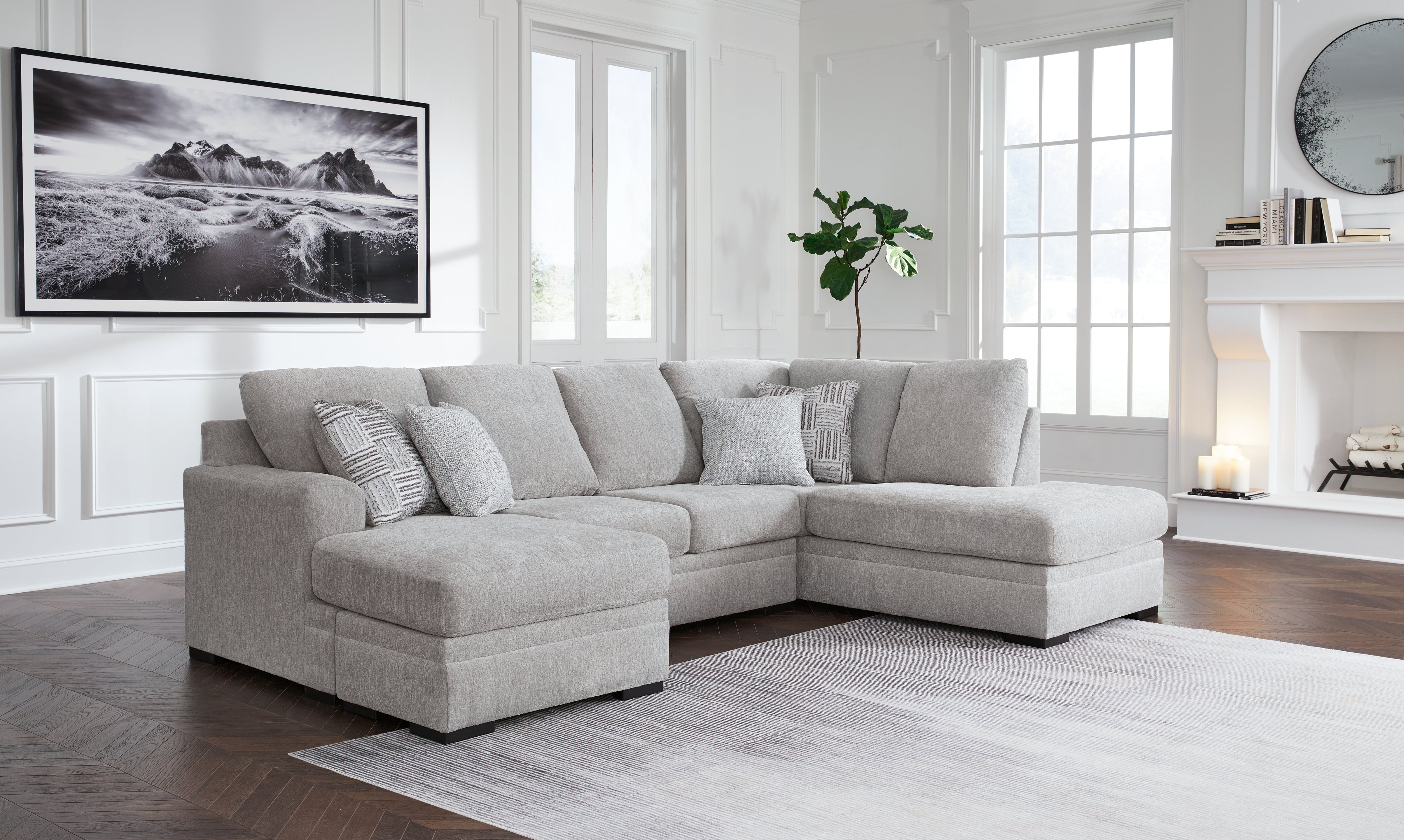 Floridian Furniture - Ashley Furniture - Gabyleigh Sectional - LAF 2-Piece Sectional with Chaise / Nickel - 20904S1