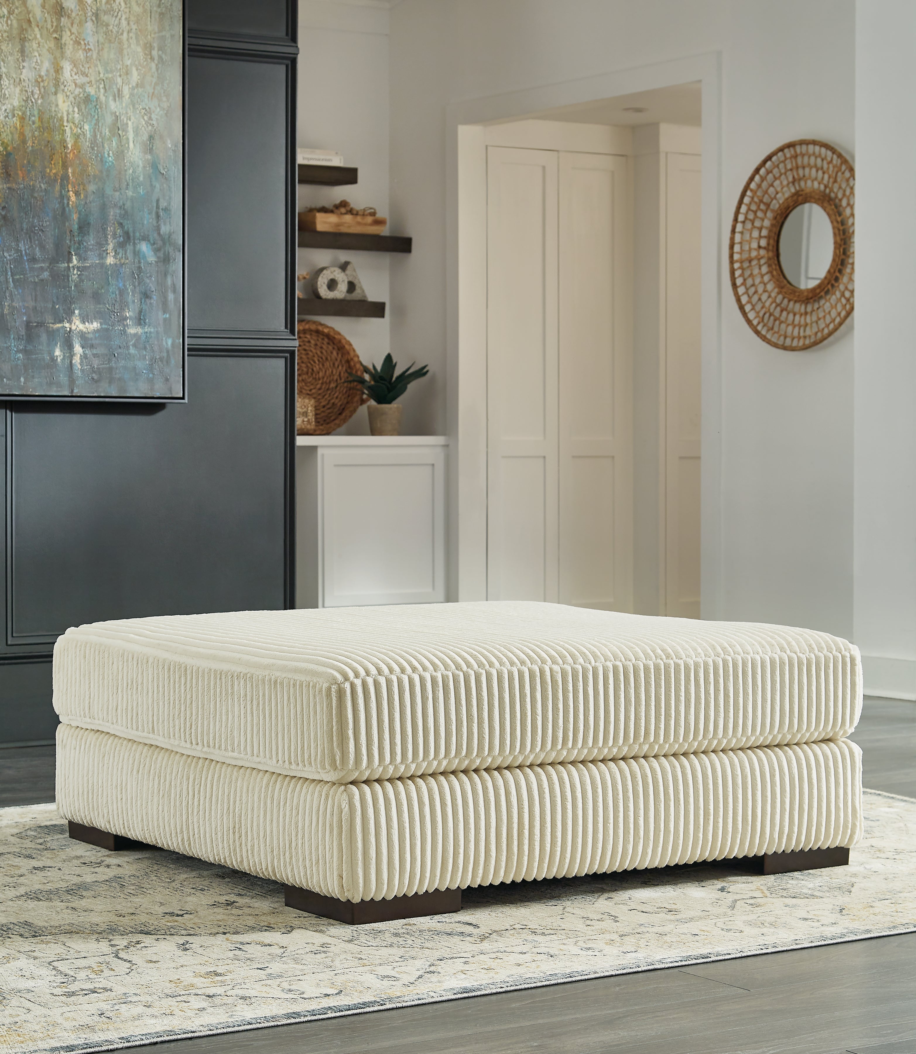Floridian Furniture - Ashley Furniture - Lindyn Living Room - Oversized Accent Ottoman / Ivory - 2110408