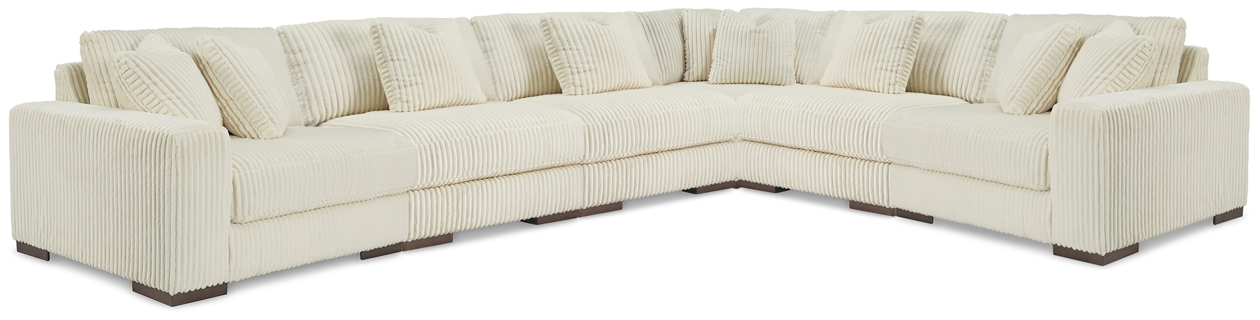 Floridian Furniture - Ashley Furniture - Lindyn Sectional - RAF 6-Piece Sectional / Ivory - 21104S20