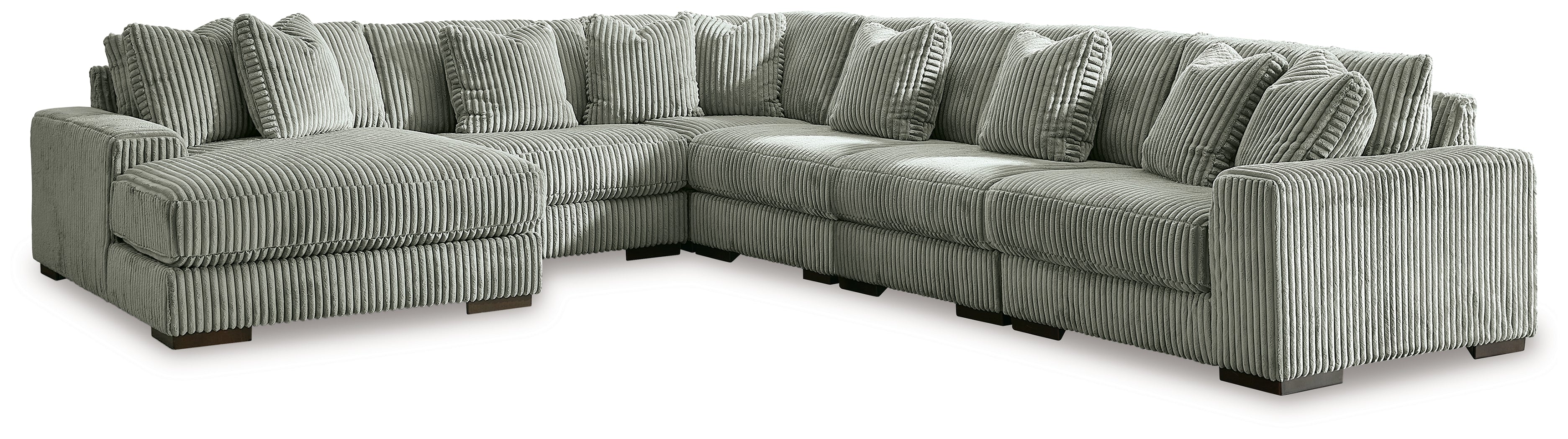 Floridian Furniture - Ashley Furniture - Lindyn Sectional - RAF 6-Piece Sectional with Chaise / Fog - 21105S8