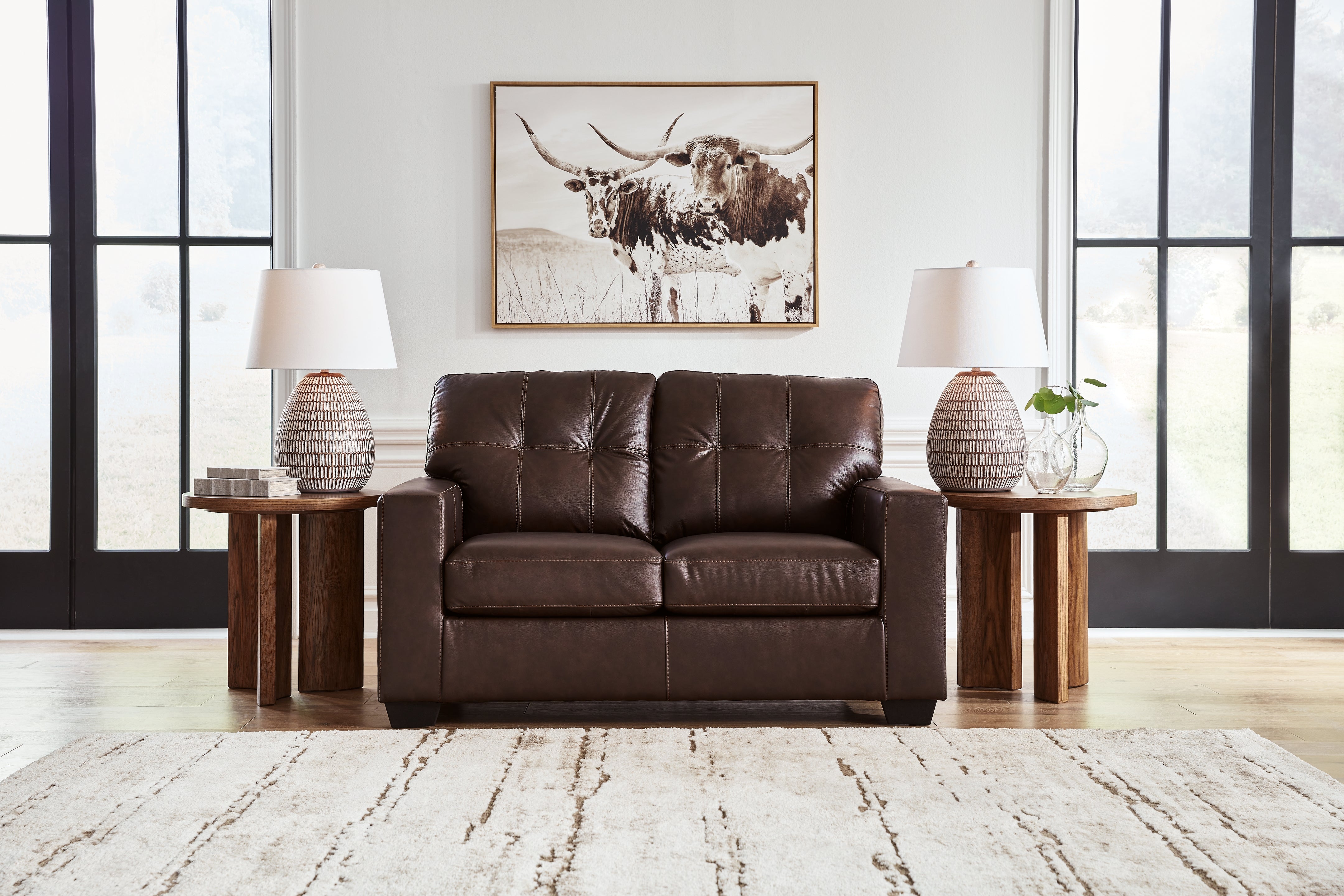 Floridian Furniture - Ashley Furniture - Santorine Living Room - Loveseat / Dark Brown - 2170635