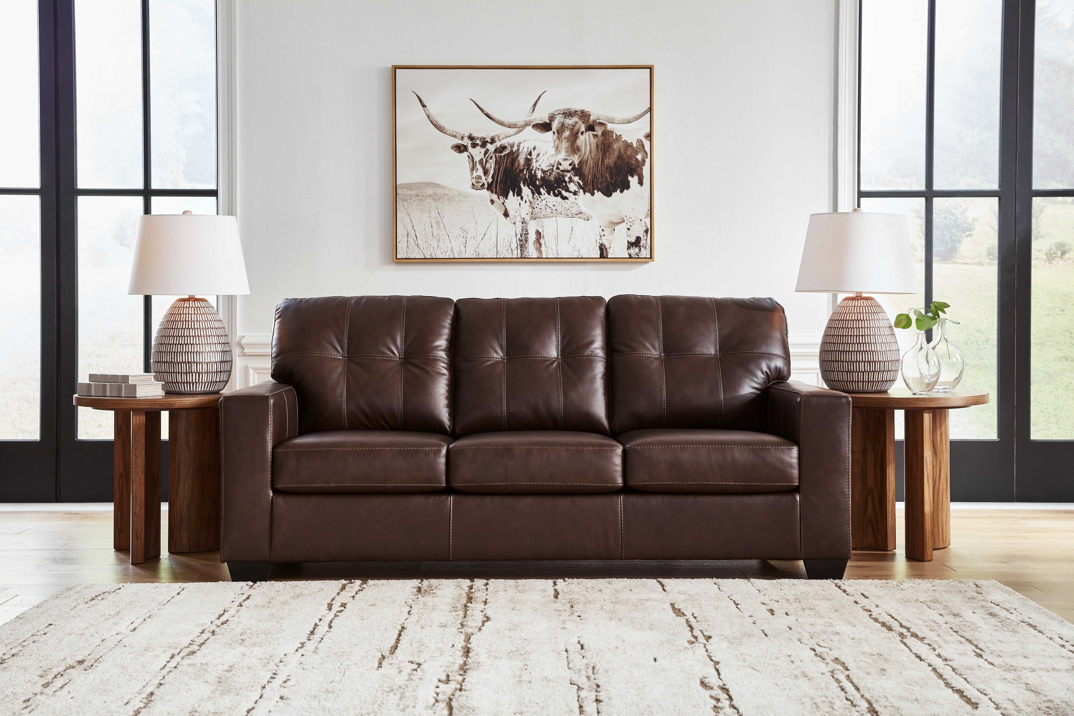 Floridian Furniture - Ashley Furniture - Santorine Living Room - Sofa / Dark Brown - 2170638