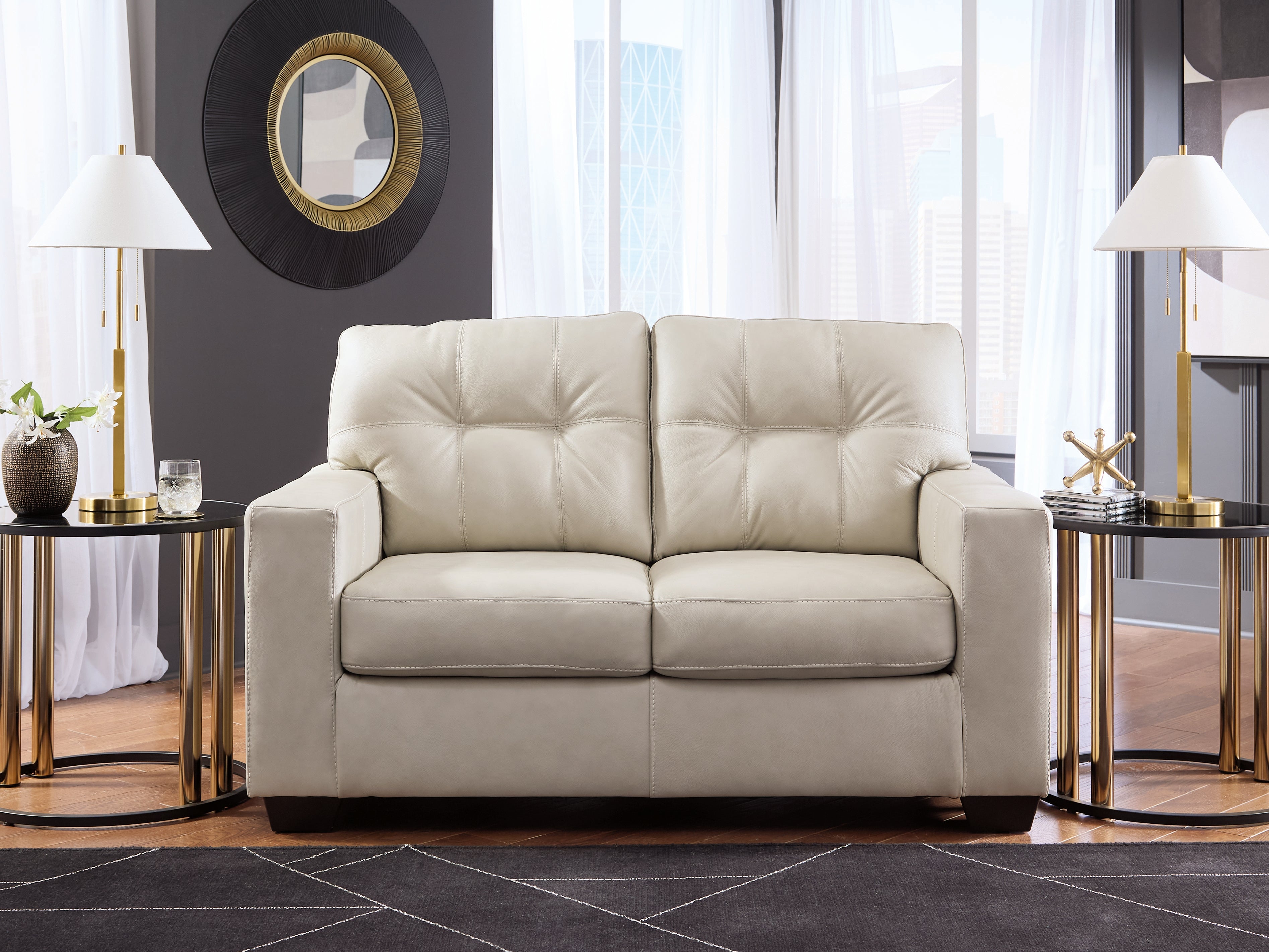 Floridian Furniture - Ashley Furniture - Santorine Living Room - Loveseat / Bone - 2170835