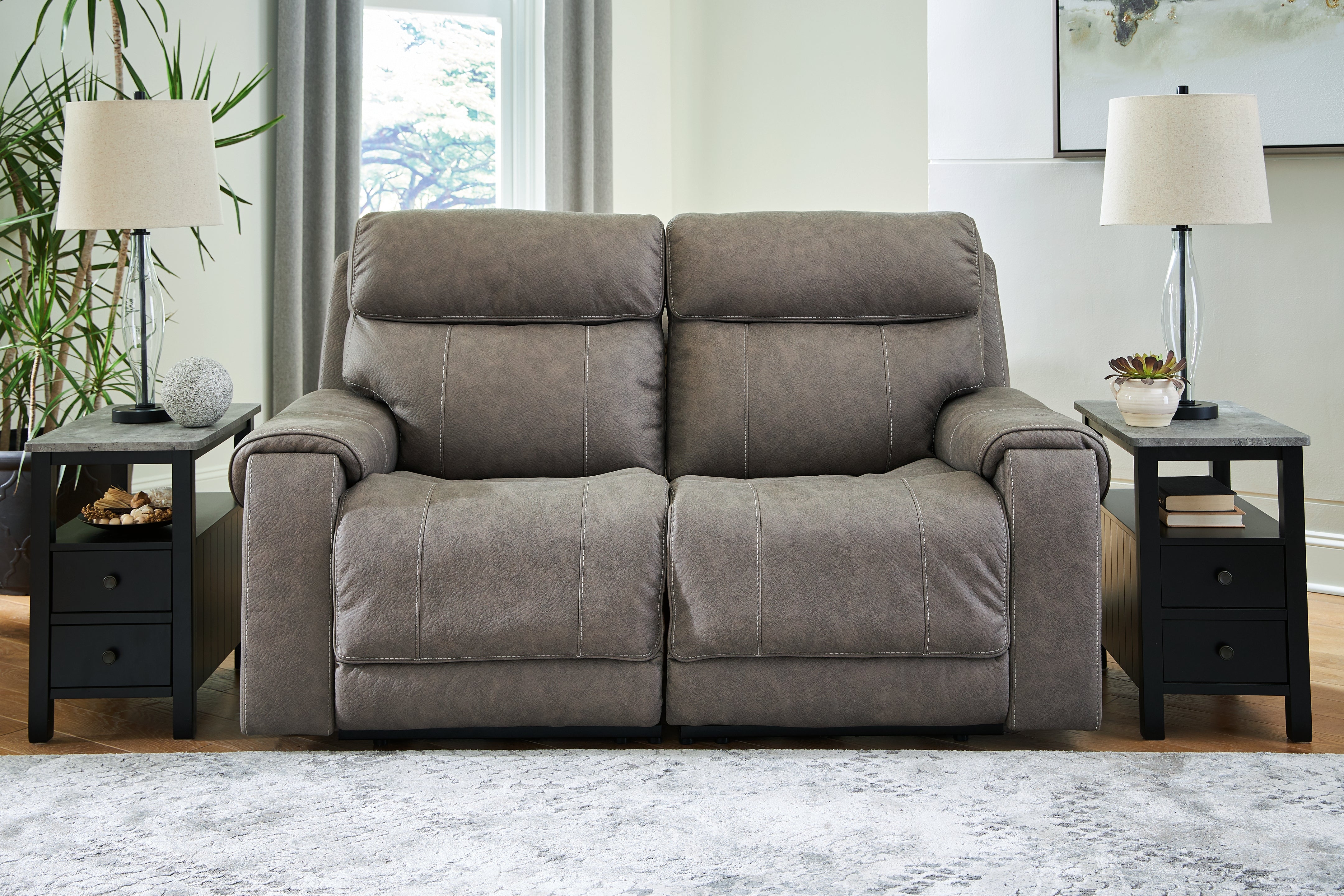 Floridian Furniture - Ashley Furniture - Starbot Sectional - 2-Piece Power Reclining Sectional Loveseat / Fossil - 23501S1
