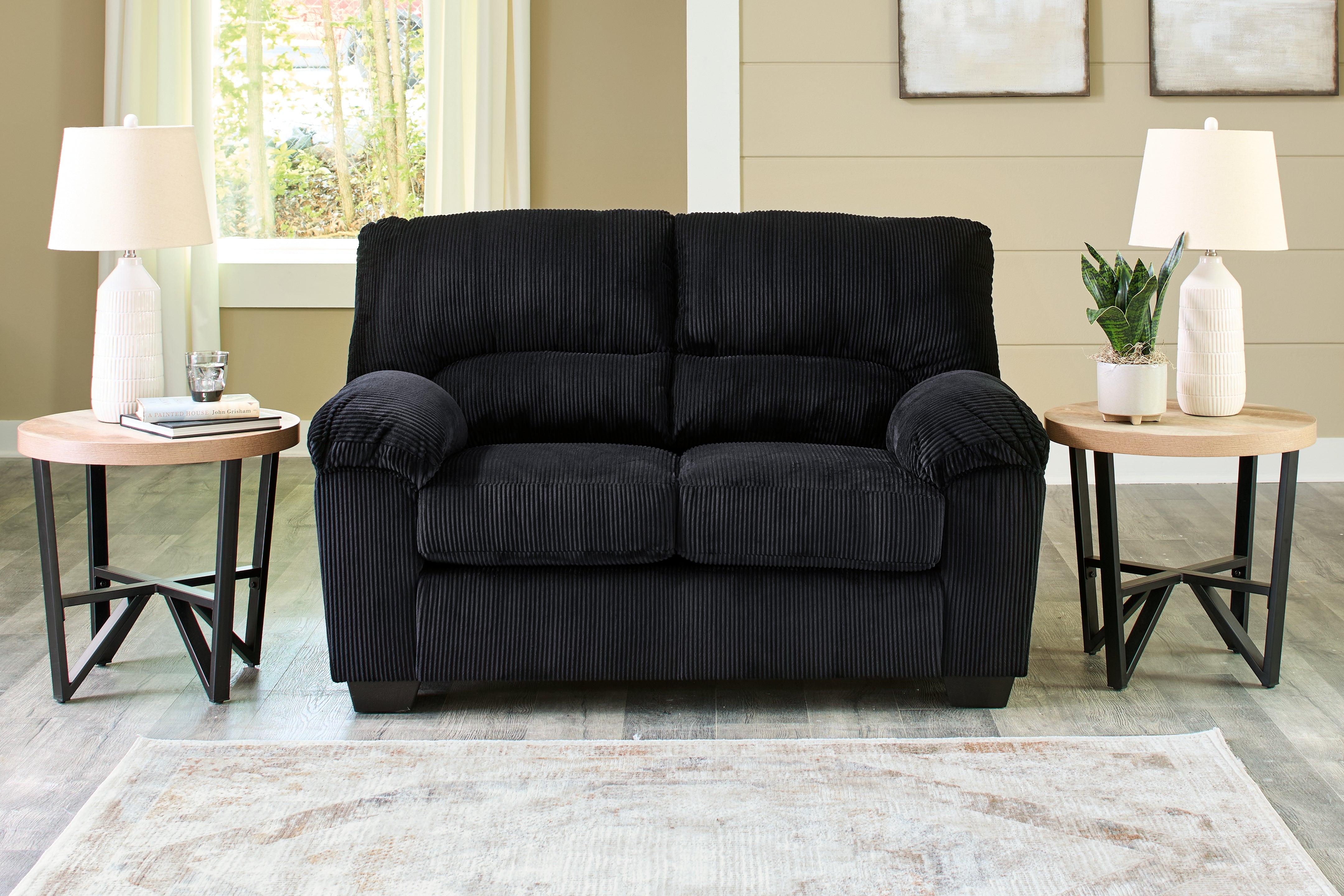 Floridian Furniture - Ashley Furniture - SimpleJoy Living Room - Loveseat / Onyx - 2420435