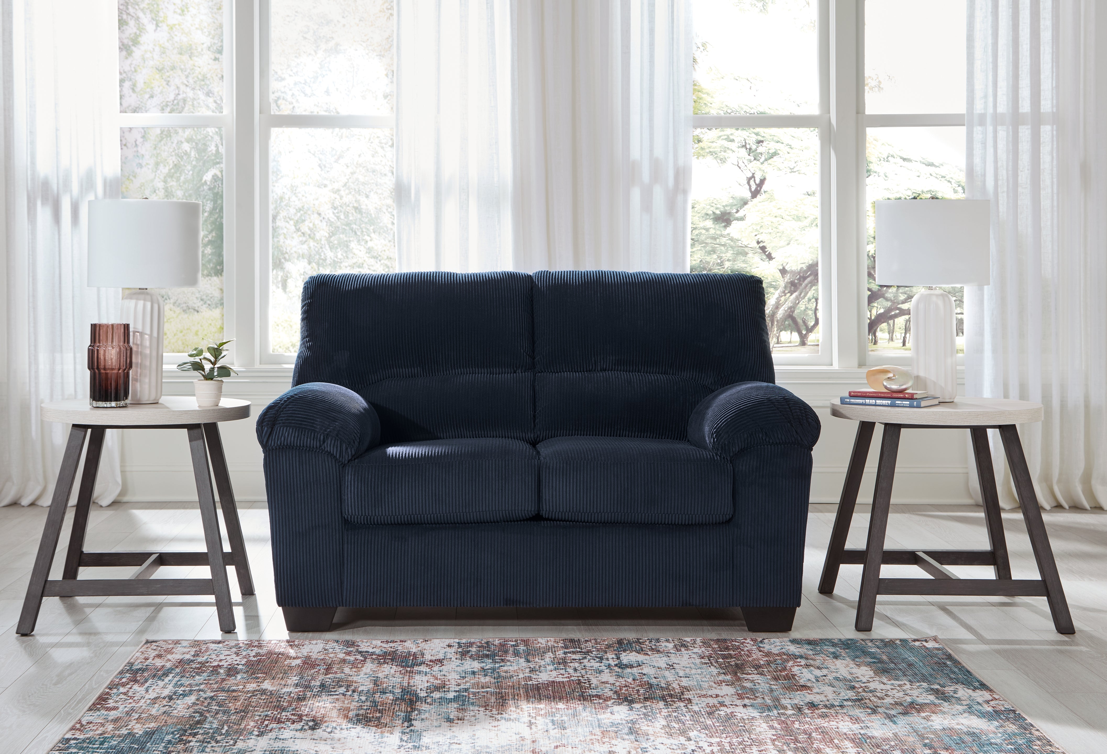 Floridian Furniture - Ashley Furniture - SimpleJoy Living Room - Loveseat / Navy - 2420535