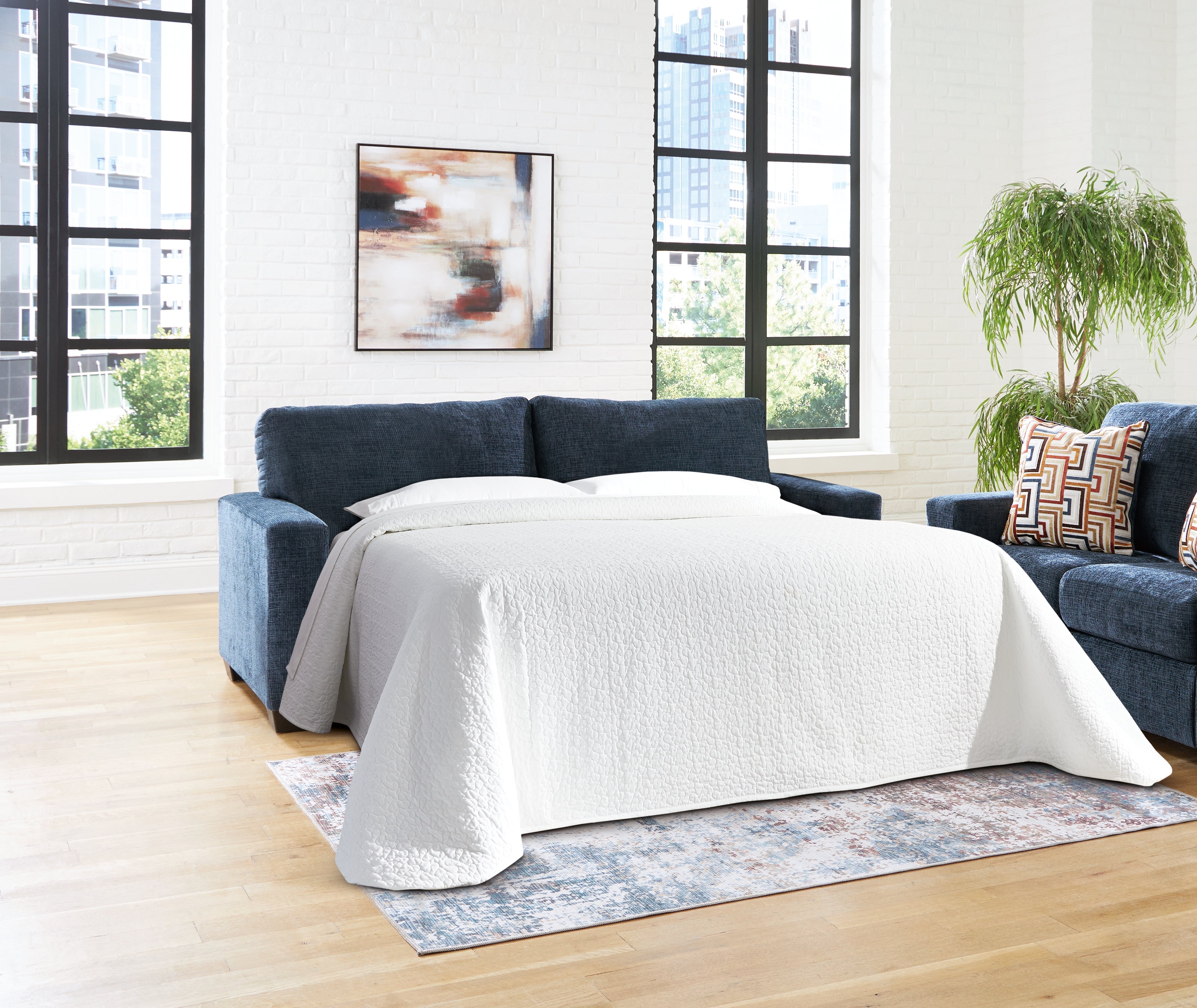Floridian Furniture - Ashley Furniture - Aviemore Living Room - Queen Sofa Sleeper / Ink - 2430339