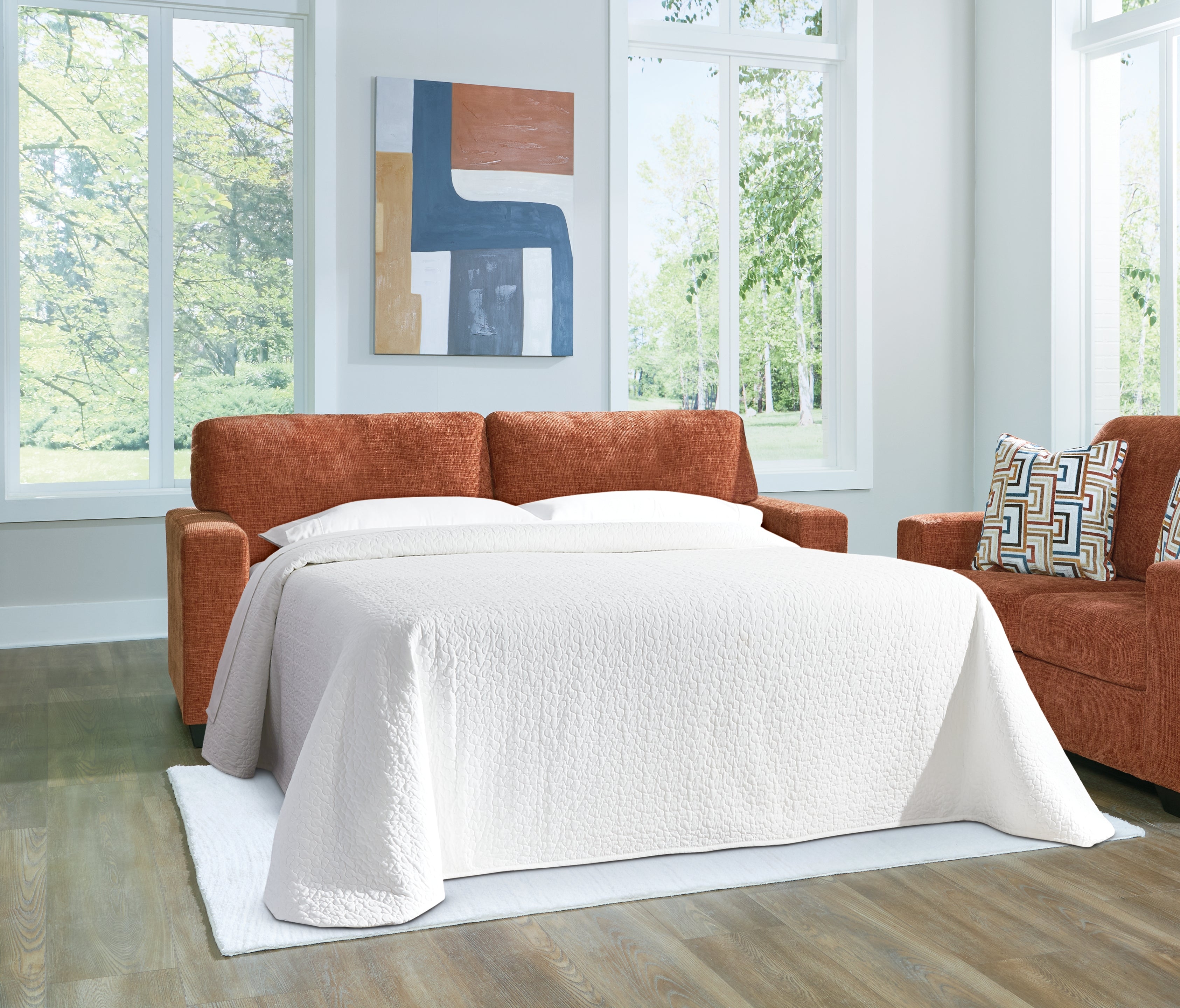 Floridian Furniture - Ashley Furniture - Aviemore Living Room - Queen Sofa Sleeper / Spice - 2430439