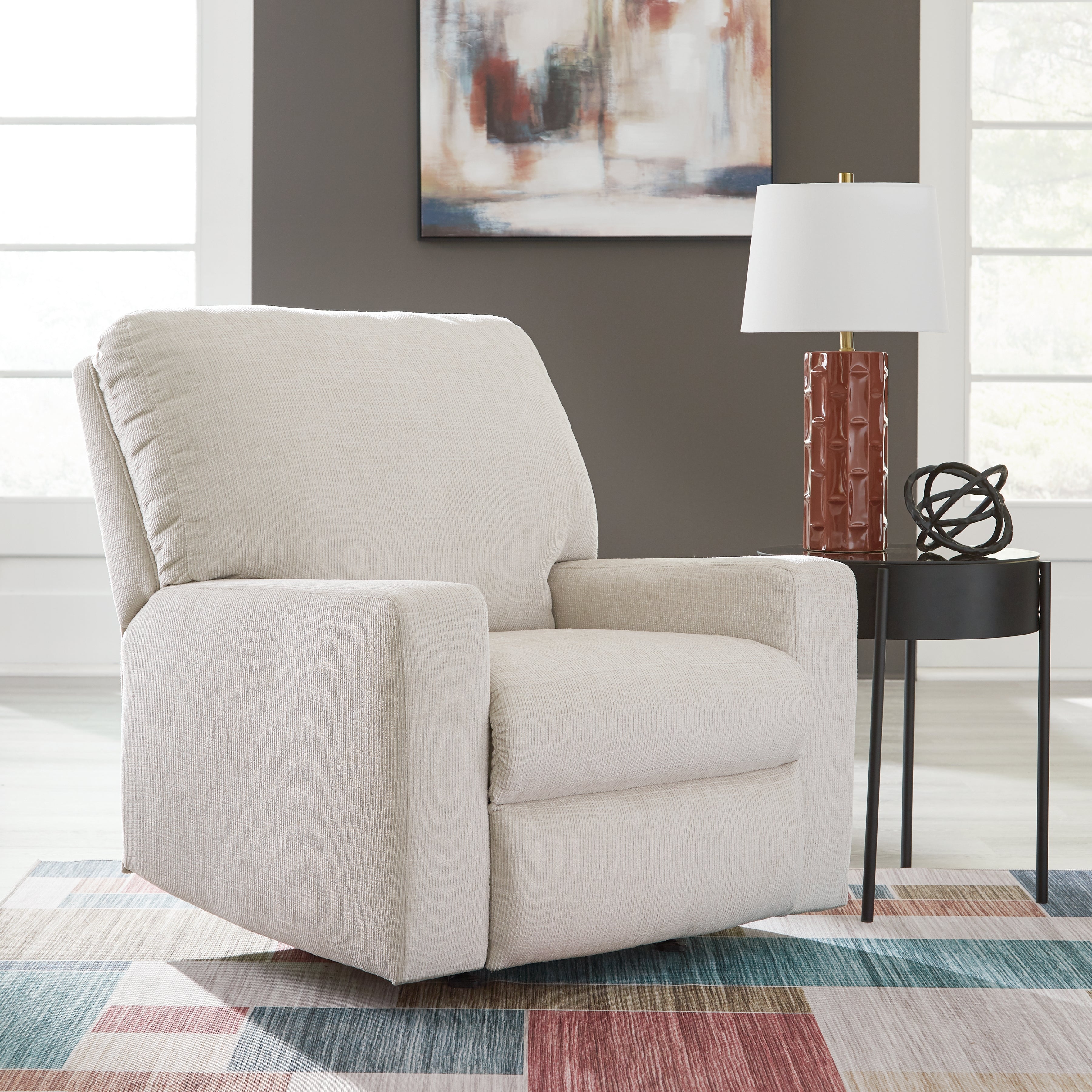 Floridian Furniture - Ashley Furniture - Aviemore Living Room - Rocker Recliner / Stone - 2430525