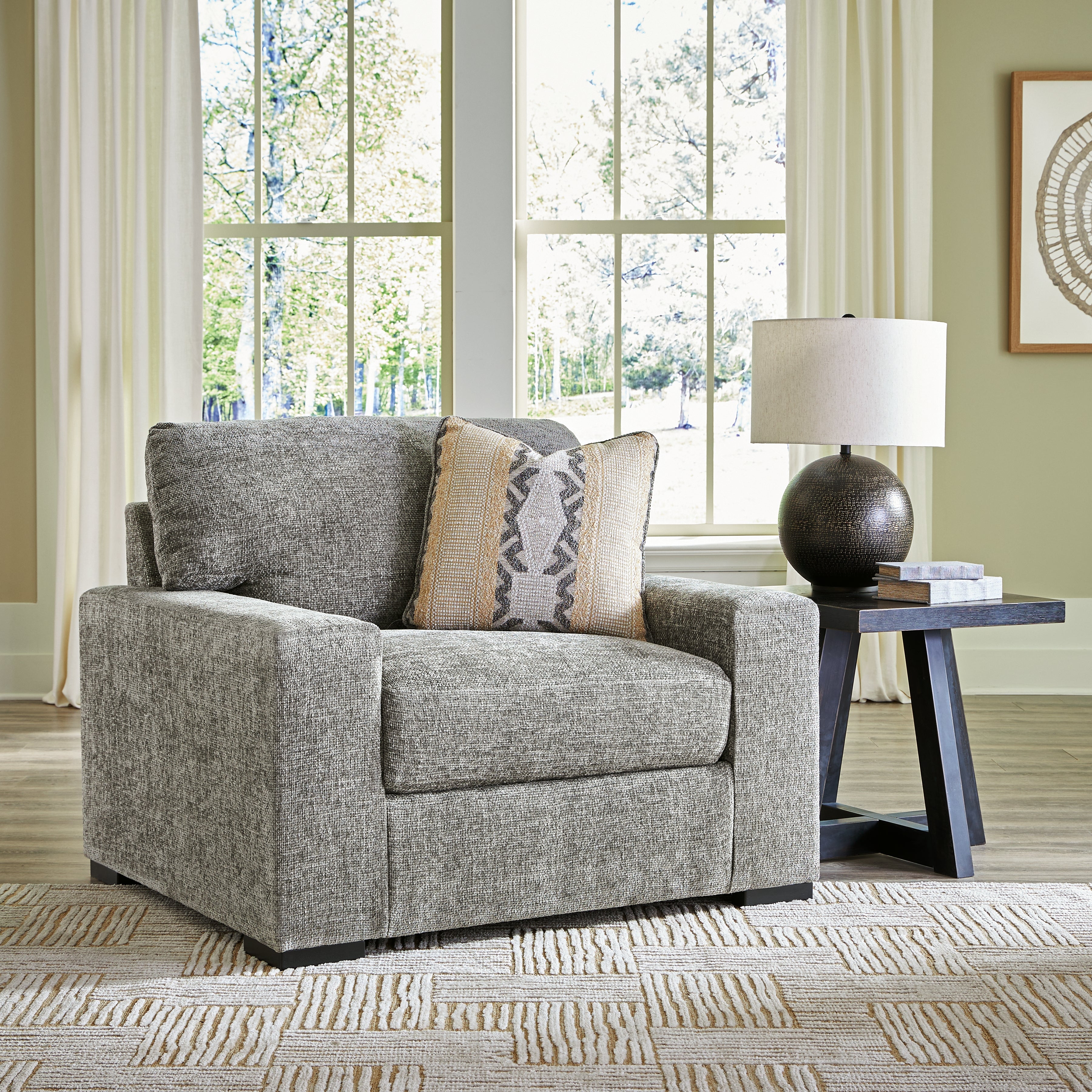 Floridian Furniture - Ashley Furniture - Dunmor Living Room - Chair and a Half / Graphite - 2490423