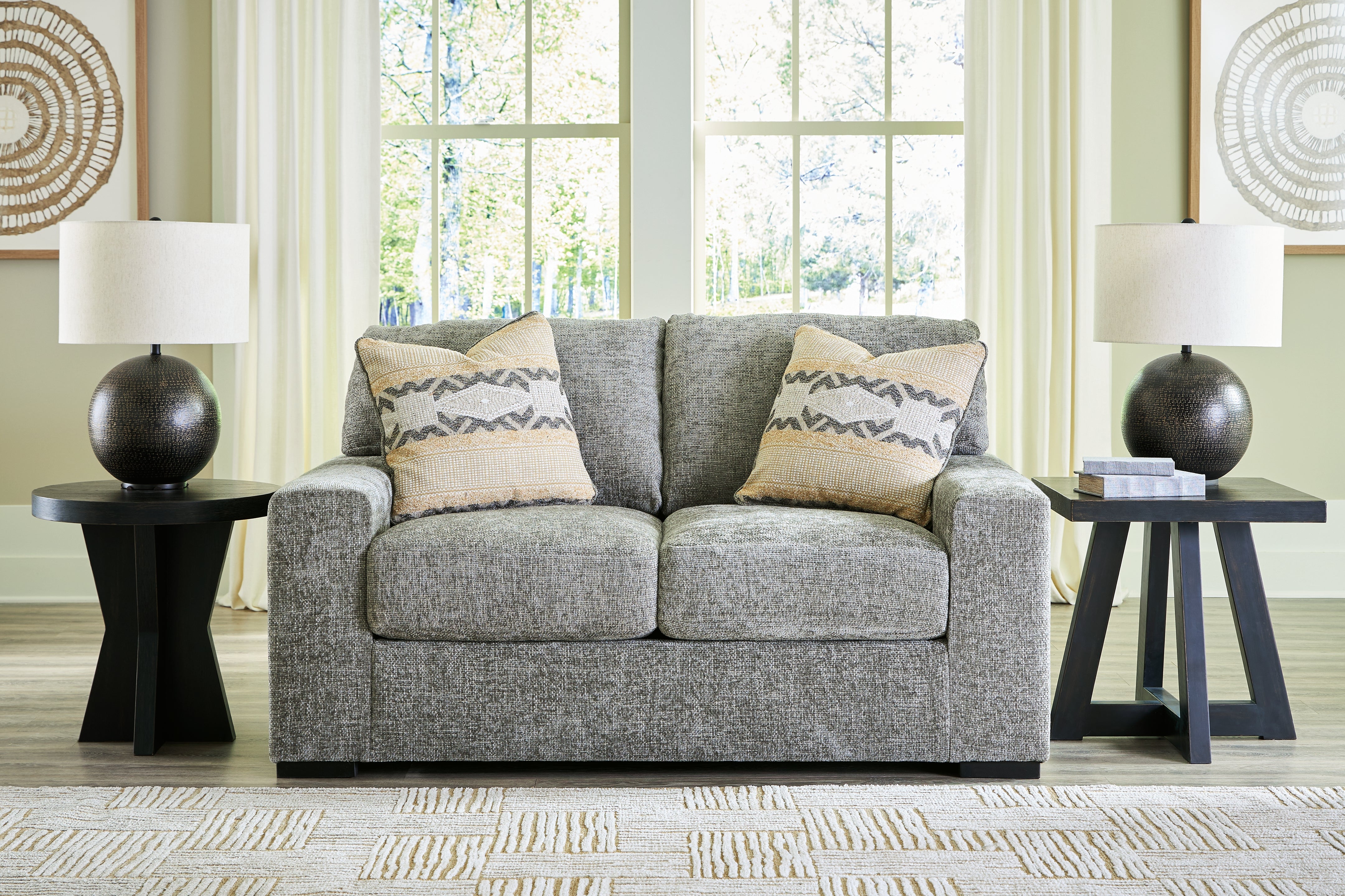 Floridian Furniture - Ashley Furniture - Dunmor Living Room - Loveseat / Graphite - 2490435