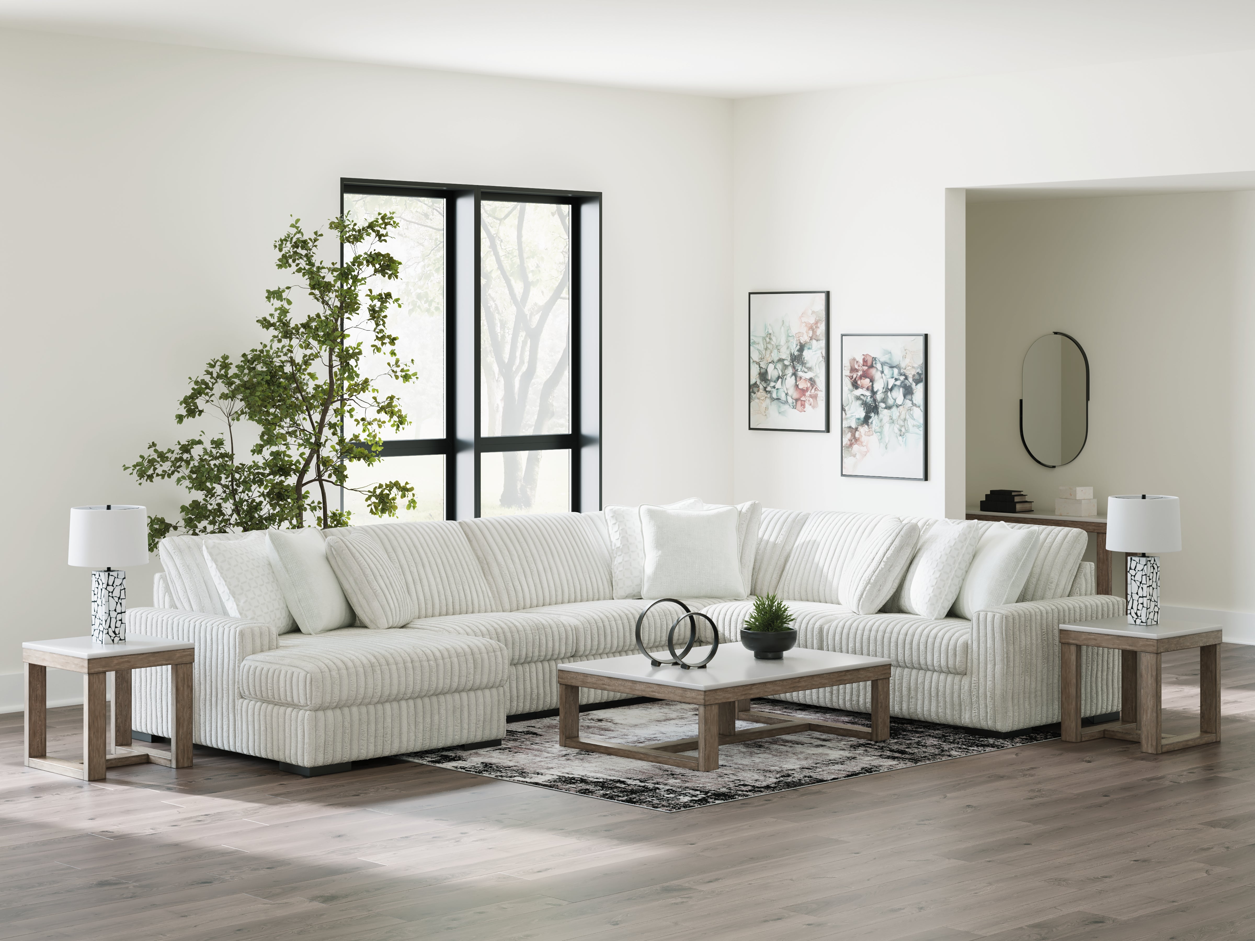 Floridian Furniture - Ashley Furniture - Stupendous Sectional - RAF 5-Piece Sectional with Chaise / Alloy - 25903S8