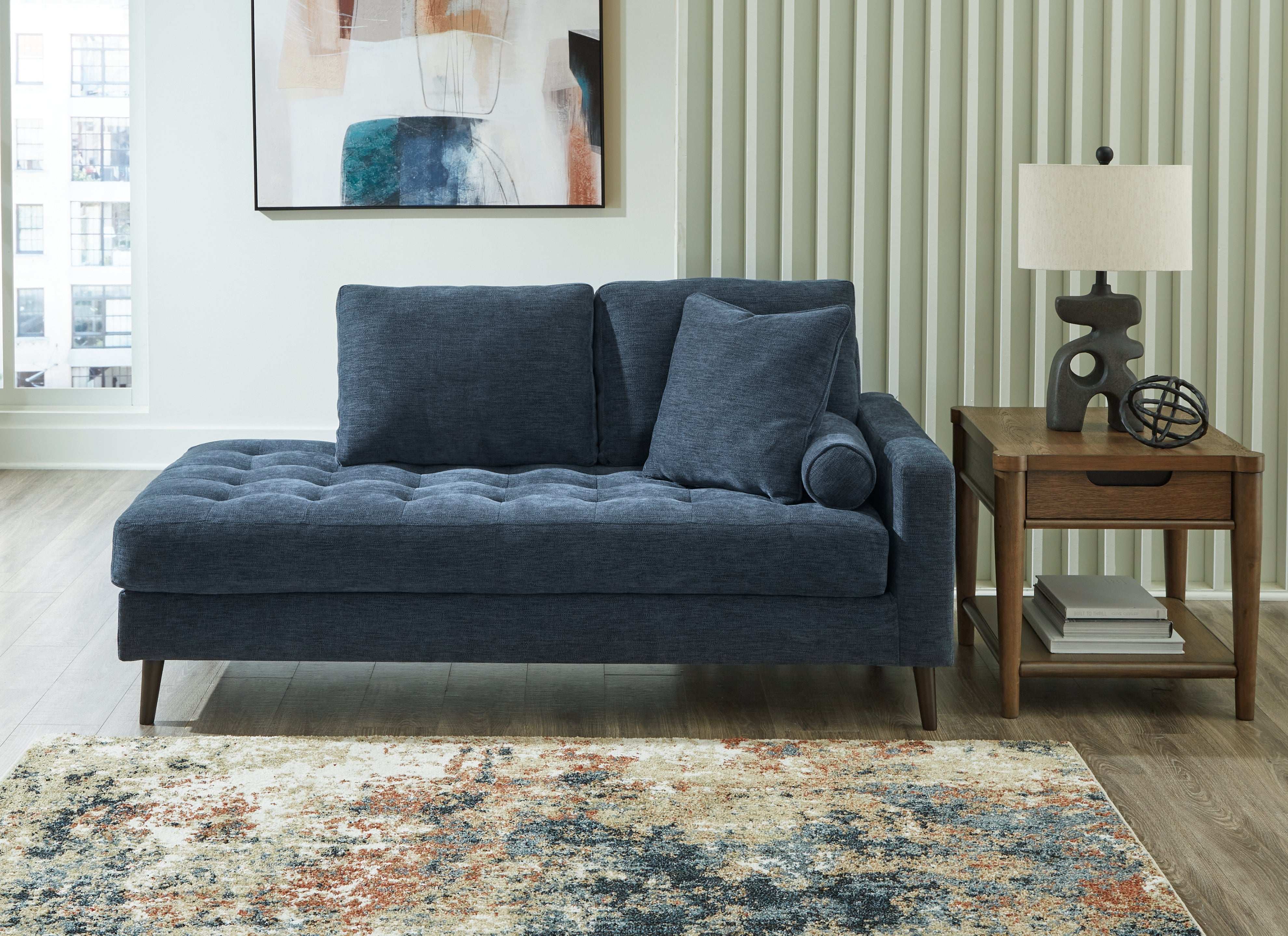 Floridian Furniture - Ashley Furniture - Bixler Living Room - RAF Corner Chaise / Navy - 2610617