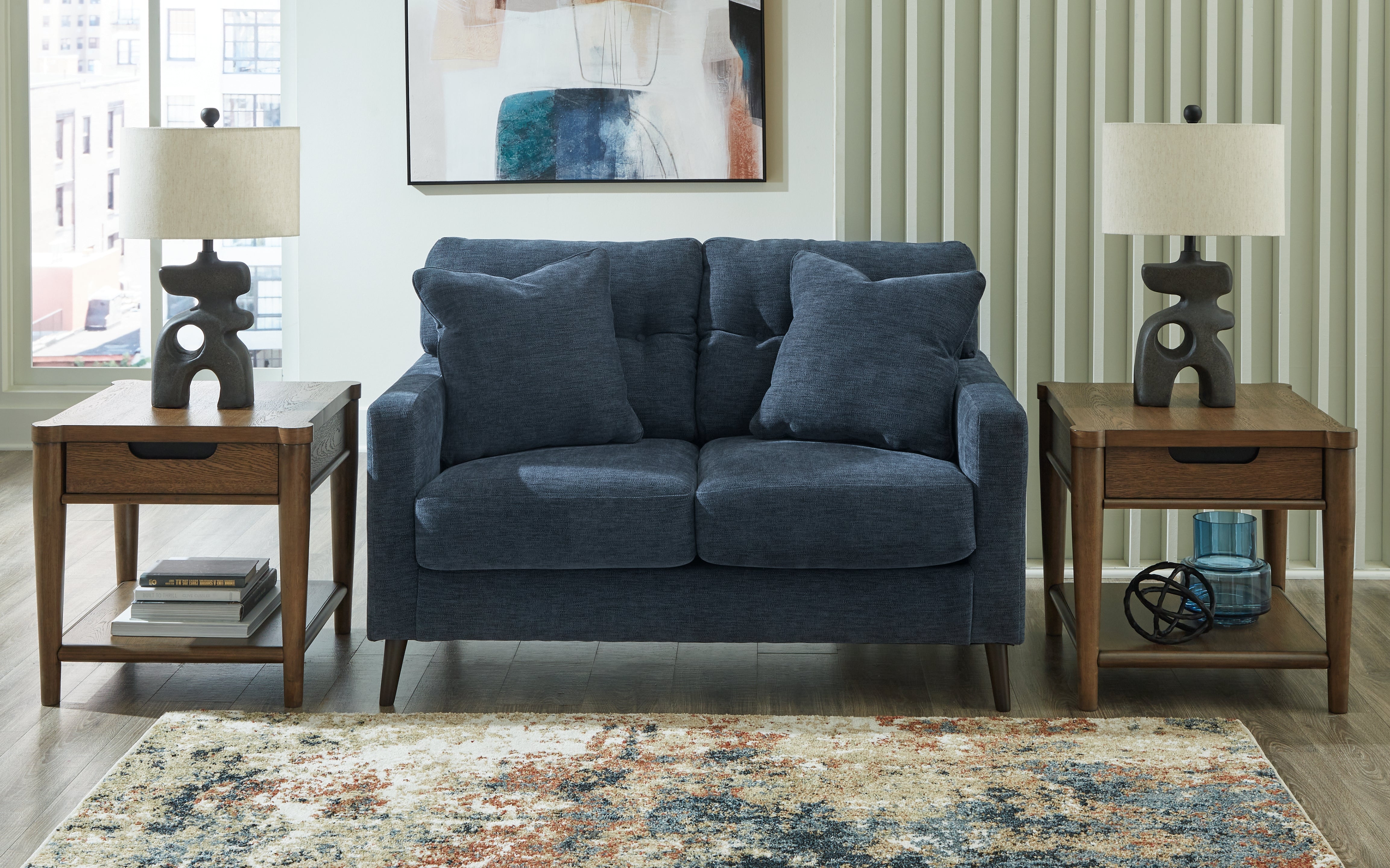 Floridian Furniture - Ashley Furniture - Bixler Living Room - Loveseat / Navy - 2610635
