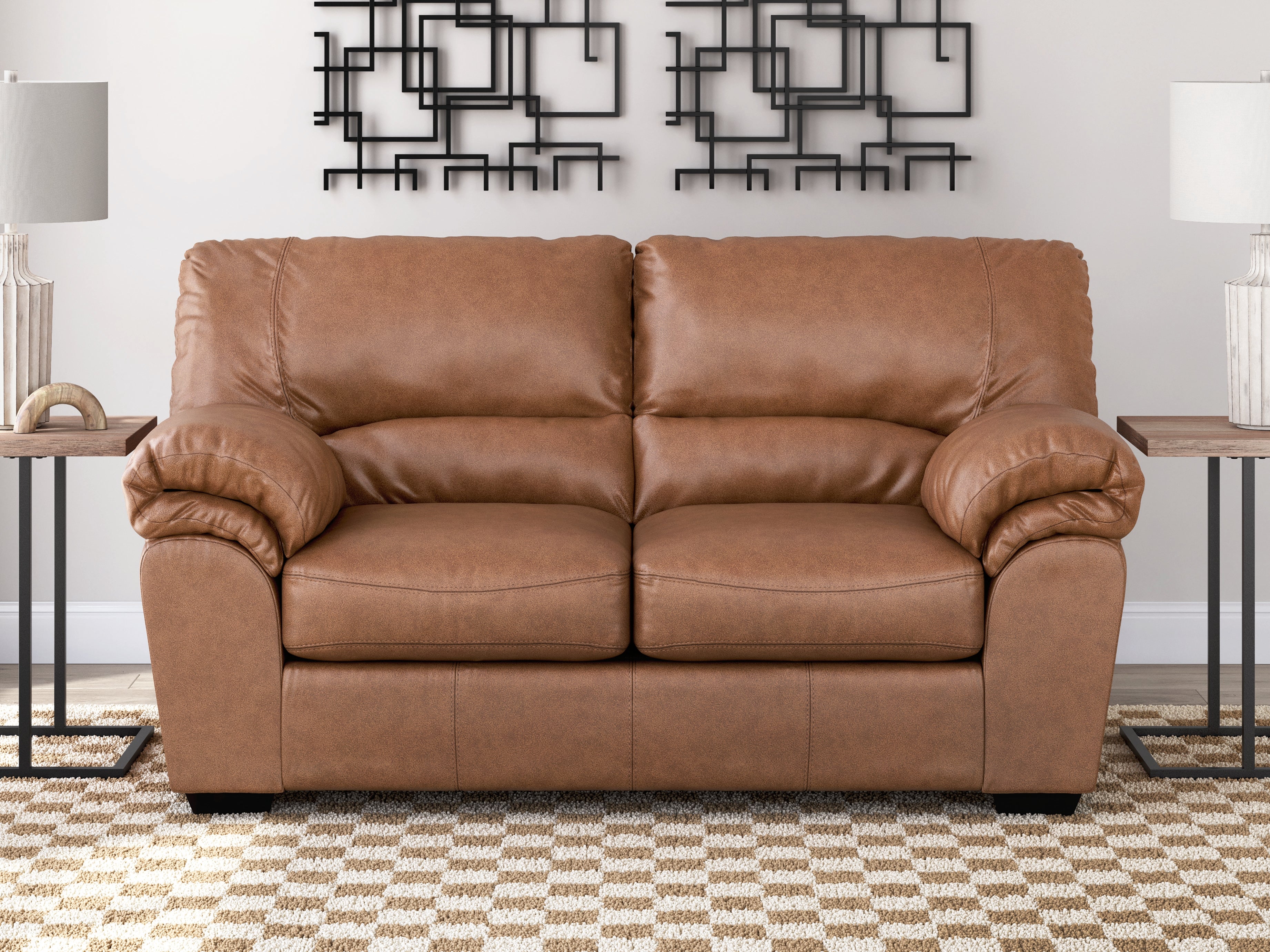 Floridian Furniture - Ashley Furniture - WillowBend Living Room - Loveseat / Caramel - PC2770435