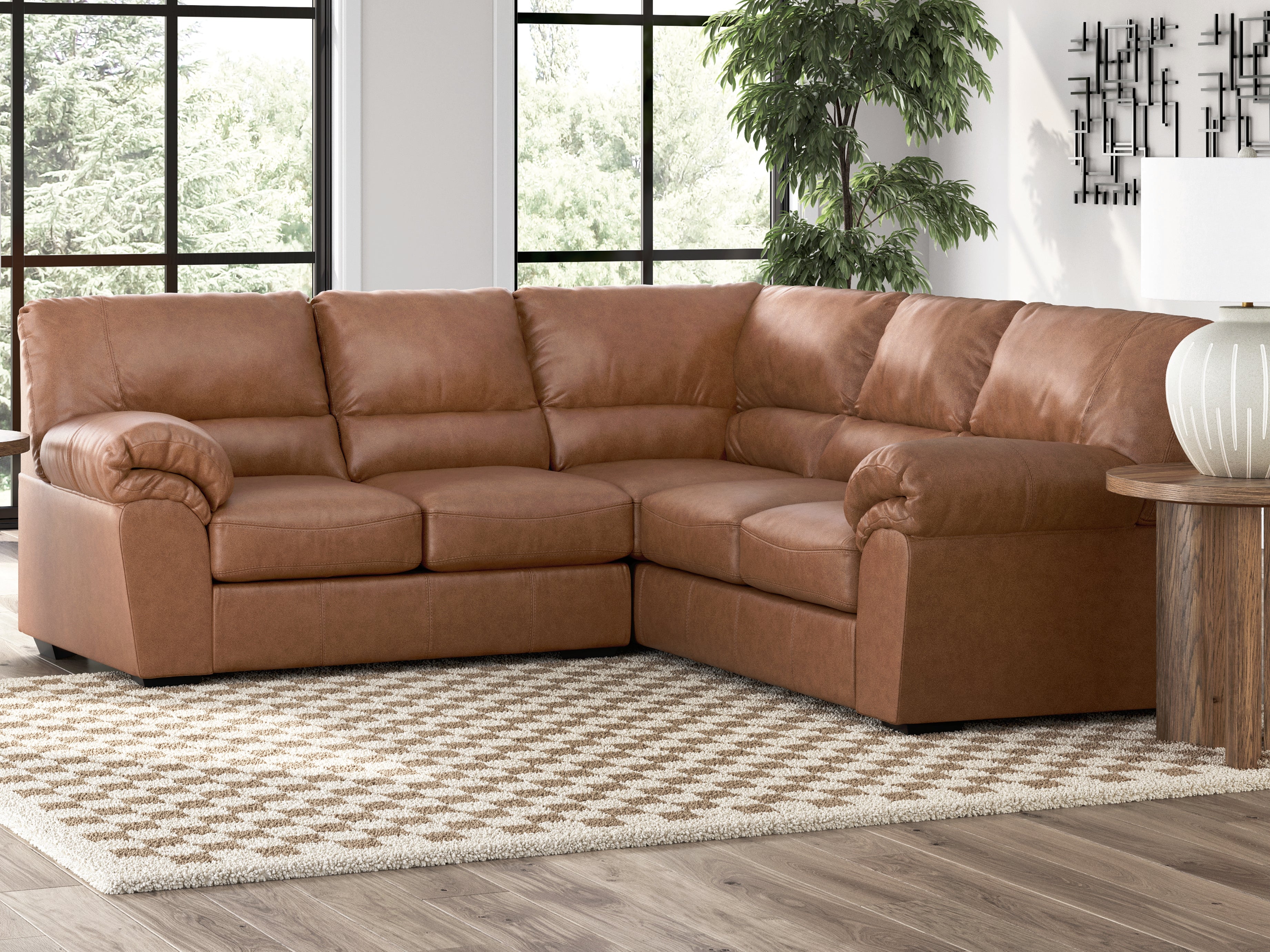 Floridian Furniture - Ashley Furniture - WillowBend Sectional - RAF 2-Piece Sectional / Caramel - PC27704S1