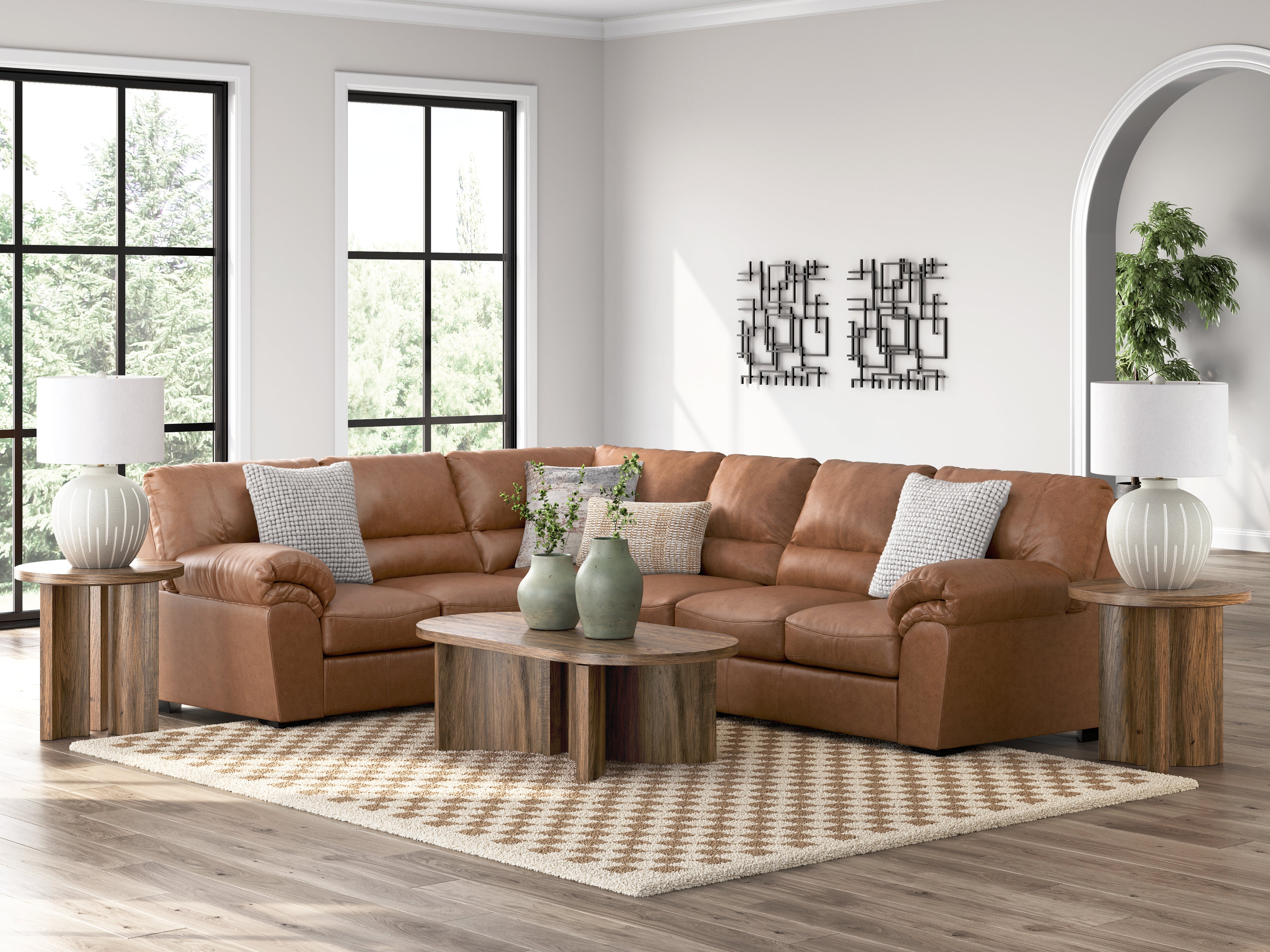 Floridian Furniture - Ashley Furniture - WillowBend Sectional - LAF 3-Piece Sectional / Caramel - PC27704S4