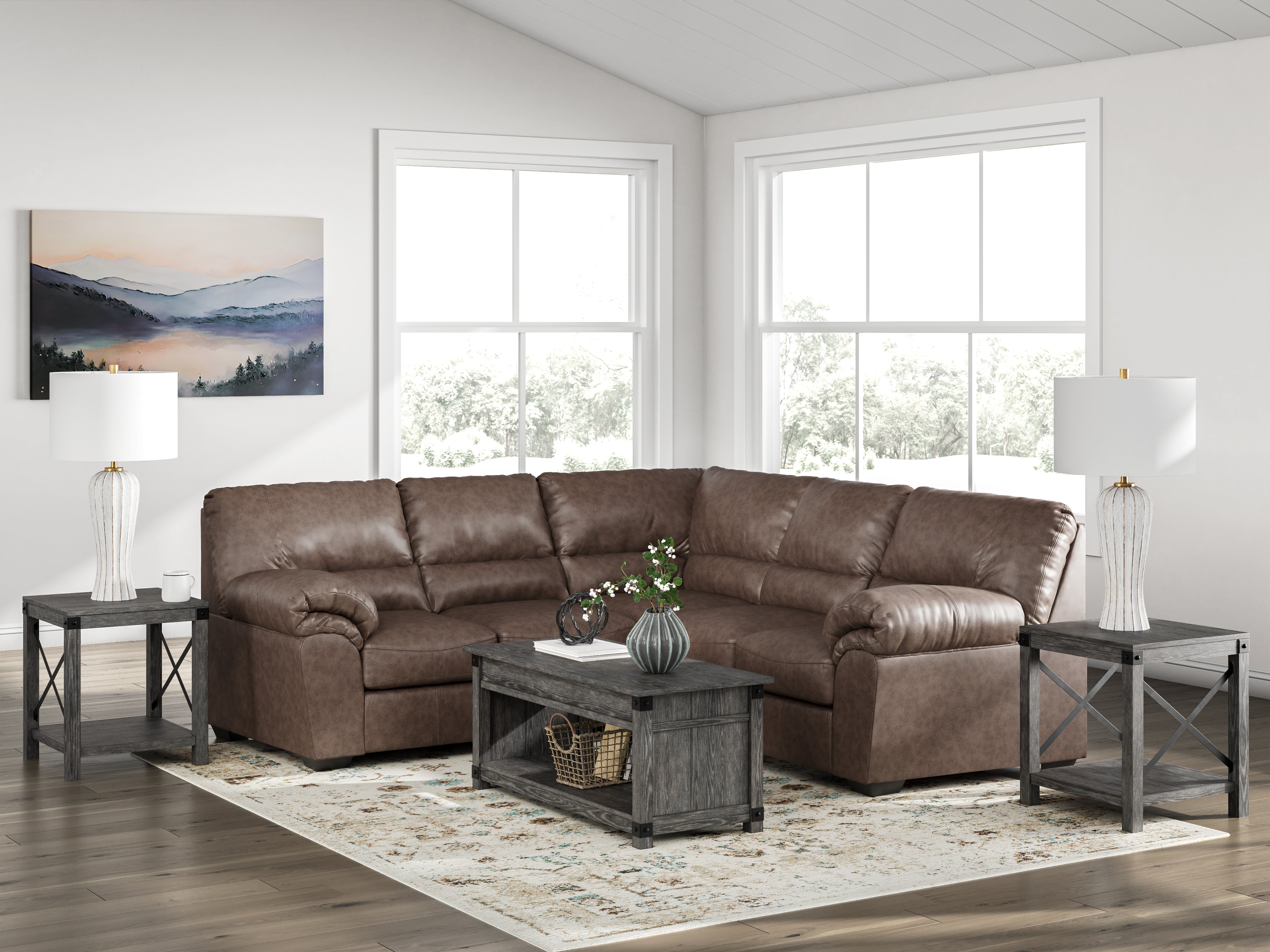 Floridian Furniture - Ashley Furniture - WillowBend Sectional - LAF 2-Piece Sectional / Umber - PC27705S2