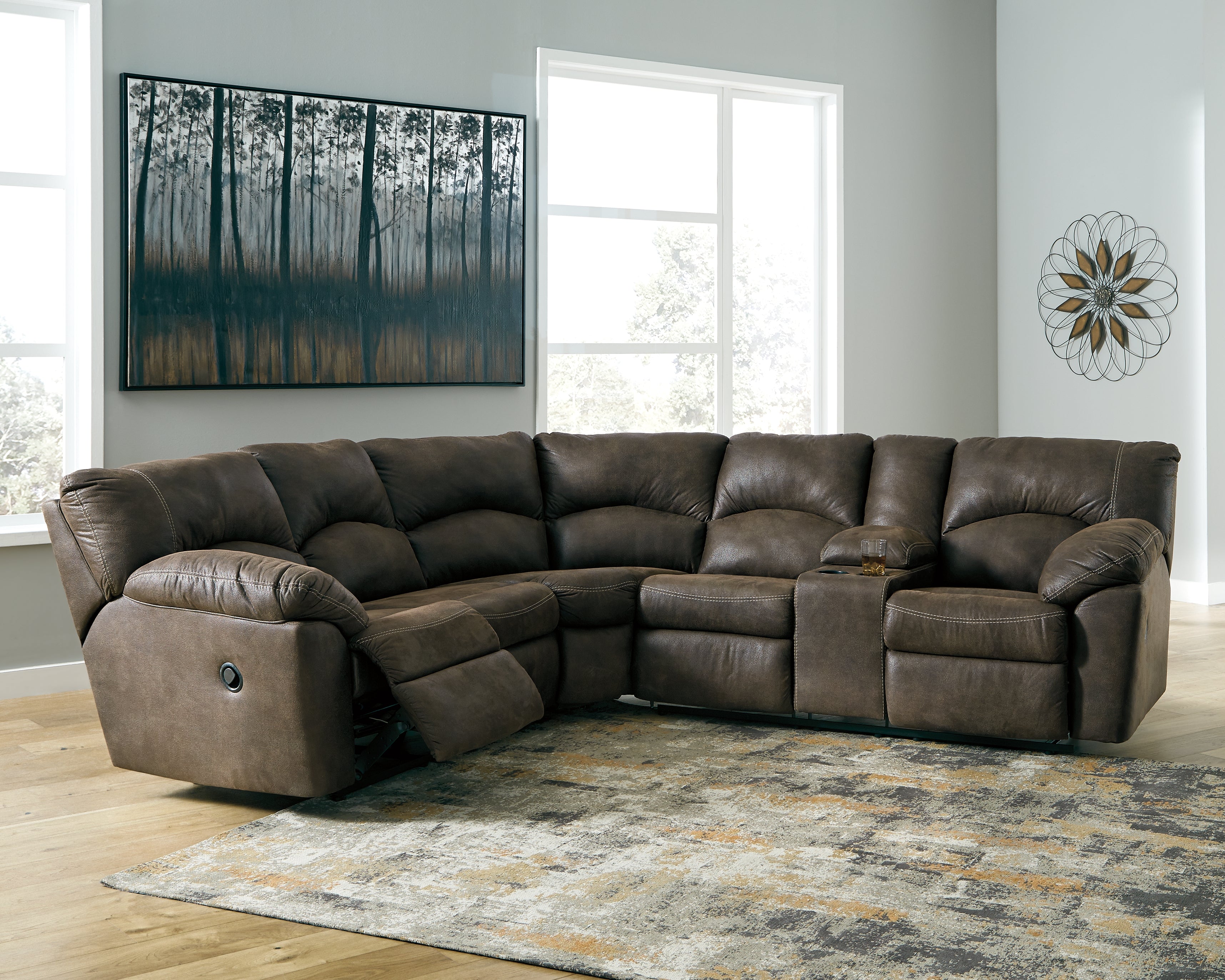 Floridian Furniture - Ashley Furniture - Tambo Sectional - 2-Piece Reclining Sectional / Canyon - 27802S1