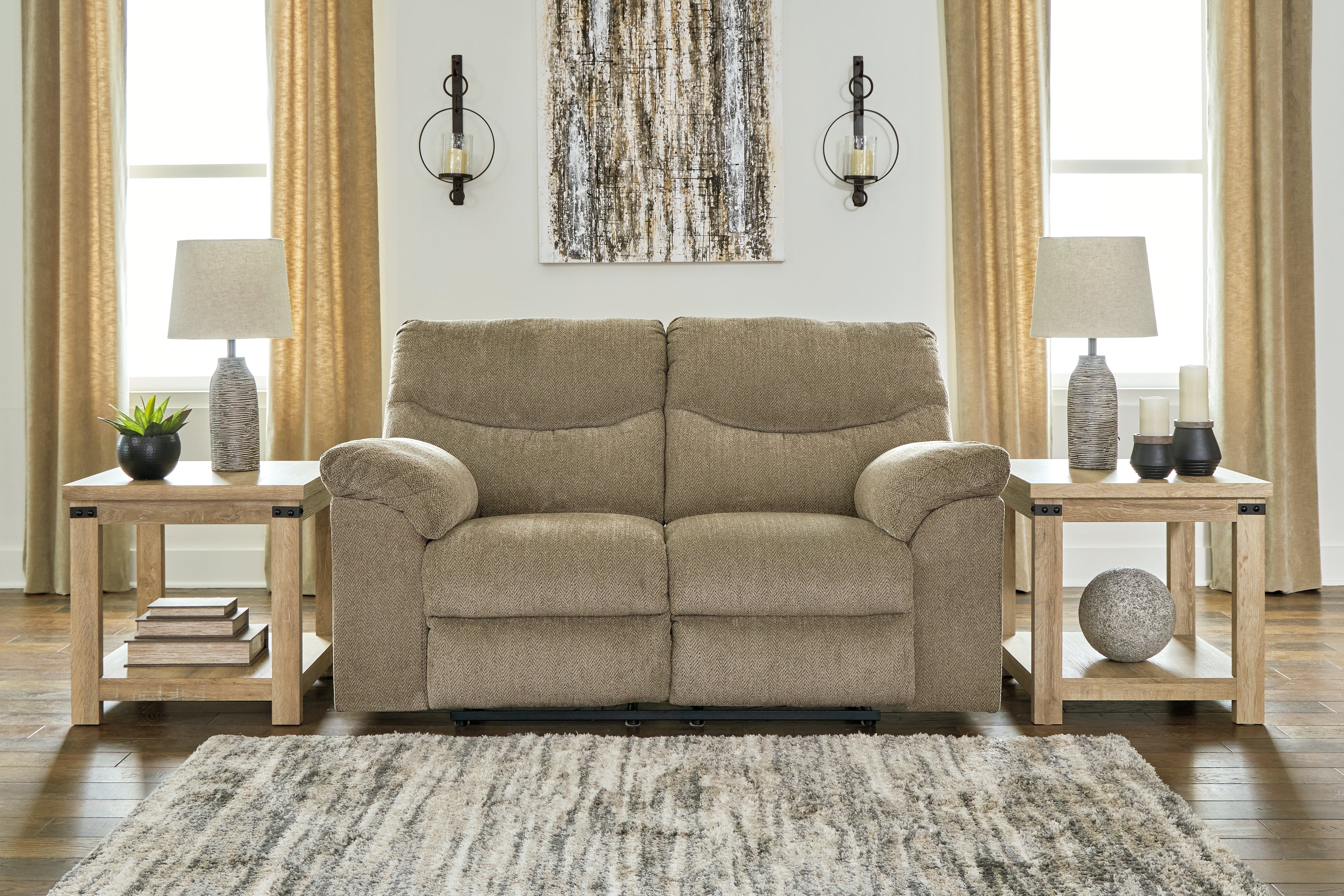 Floridian Furniture - Ashley Furniture - Alphons Living Room - Reclining Loveseat / Briar - 2820286