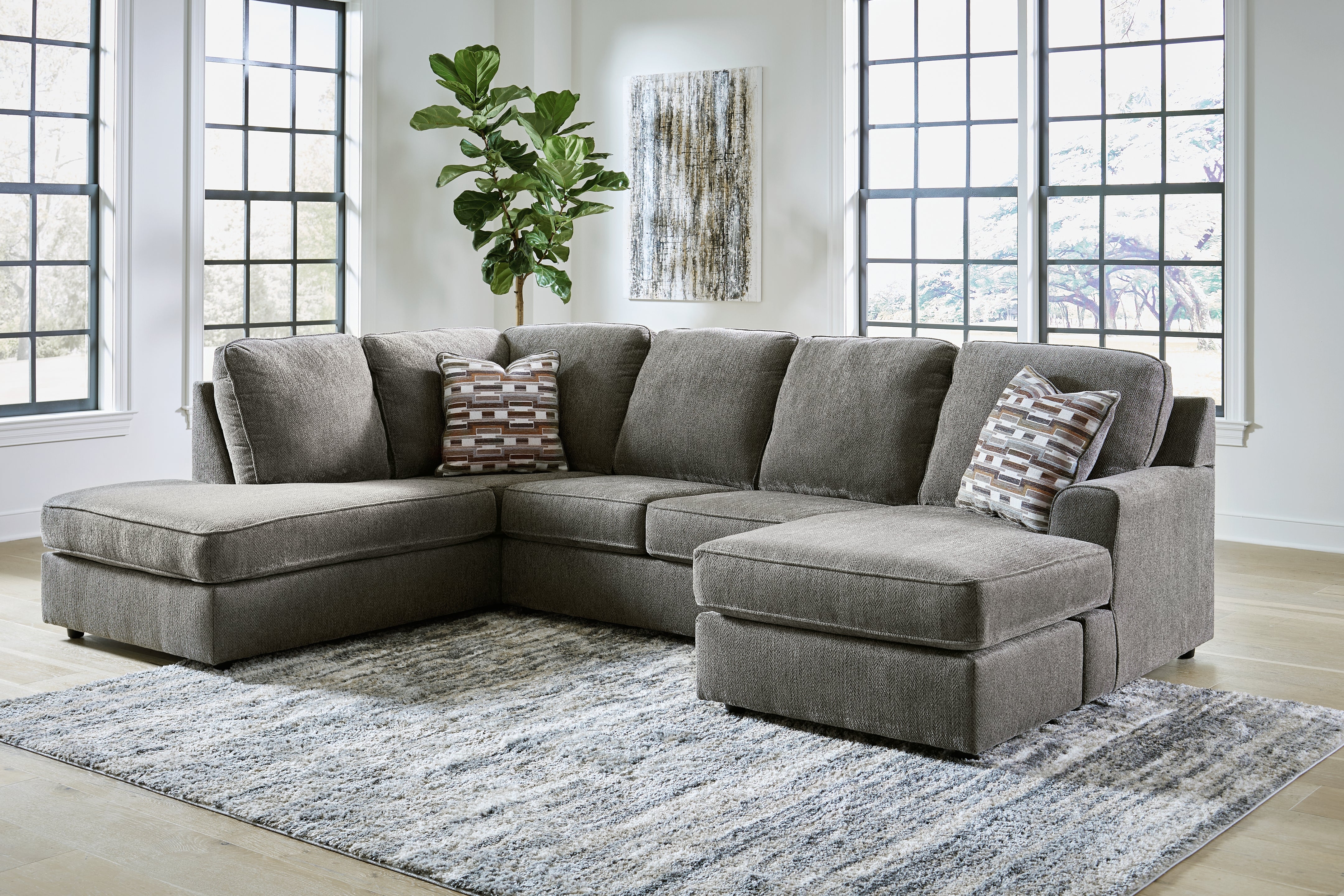 Floridian Furniture - Ashley Furniture - O'Phannon Sectional - RAF 2-Piece Sectional with Chaise / Putty - 29402S2