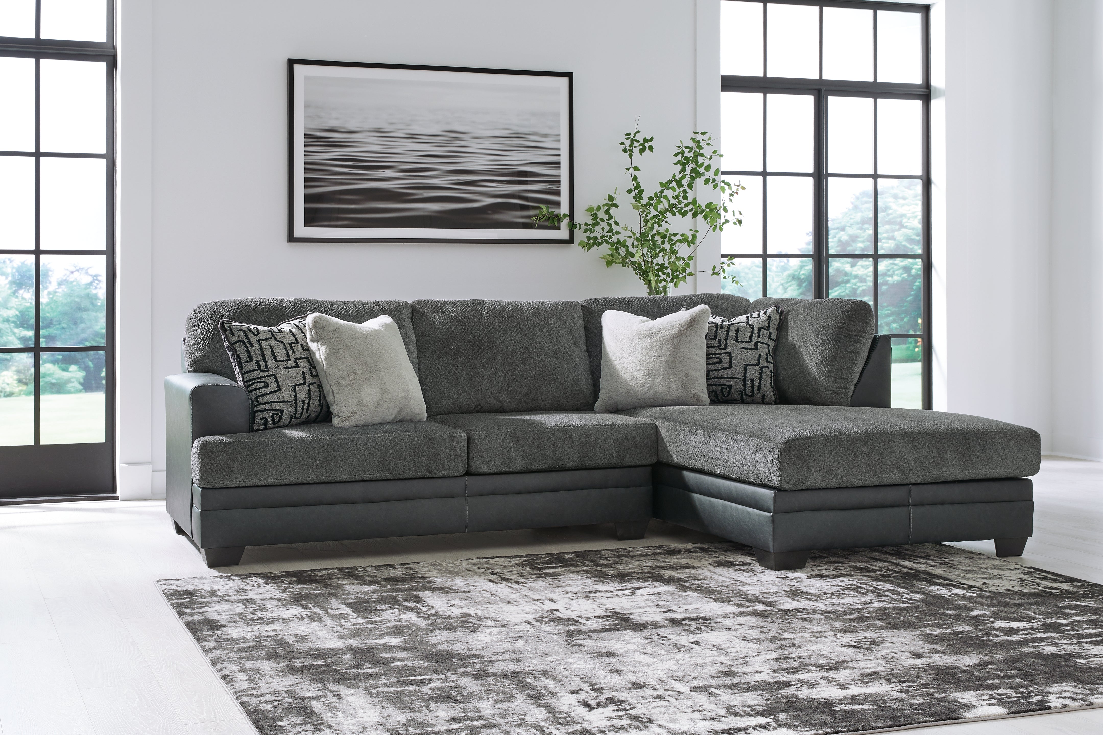 Floridian Furniture - Ashley Furniture - Brixley Pier Sectional - LAF 2-Piece Sectional with Chaise / Graphite - 29906S2